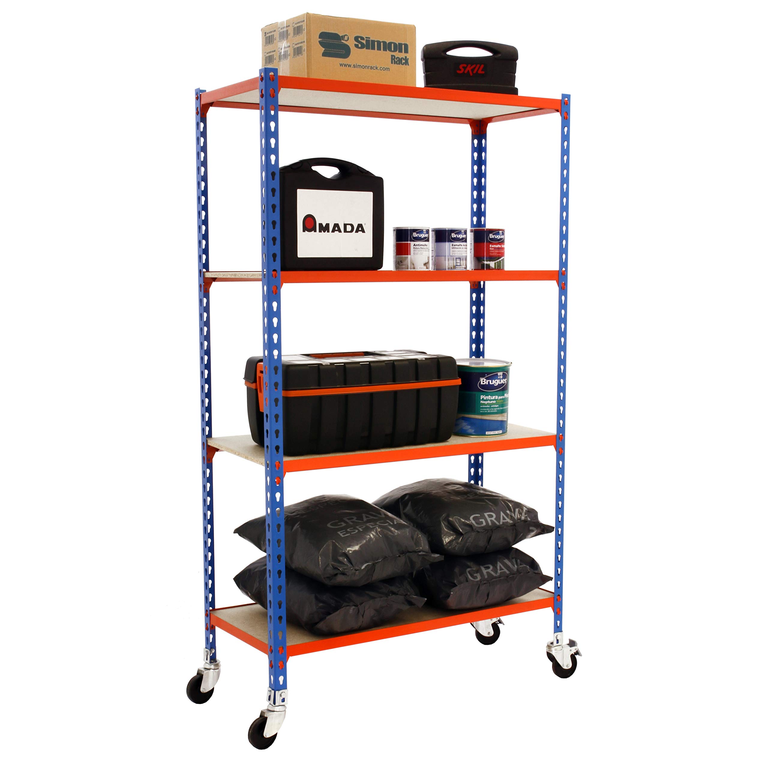 Simon Rack Estantería Metálica con Ruedas 1575x1100x400 mm - Maderclick
