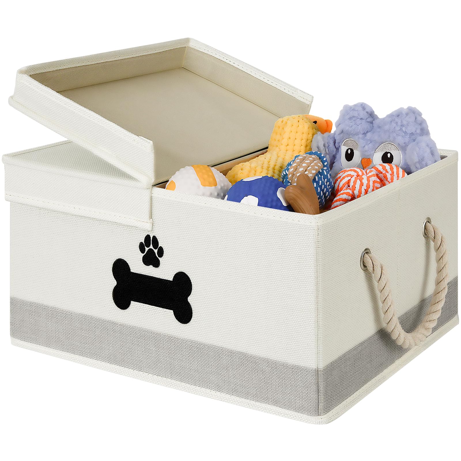 Amazon.com: GreenPetopia Dog Toy Basket with Double-Open Lid