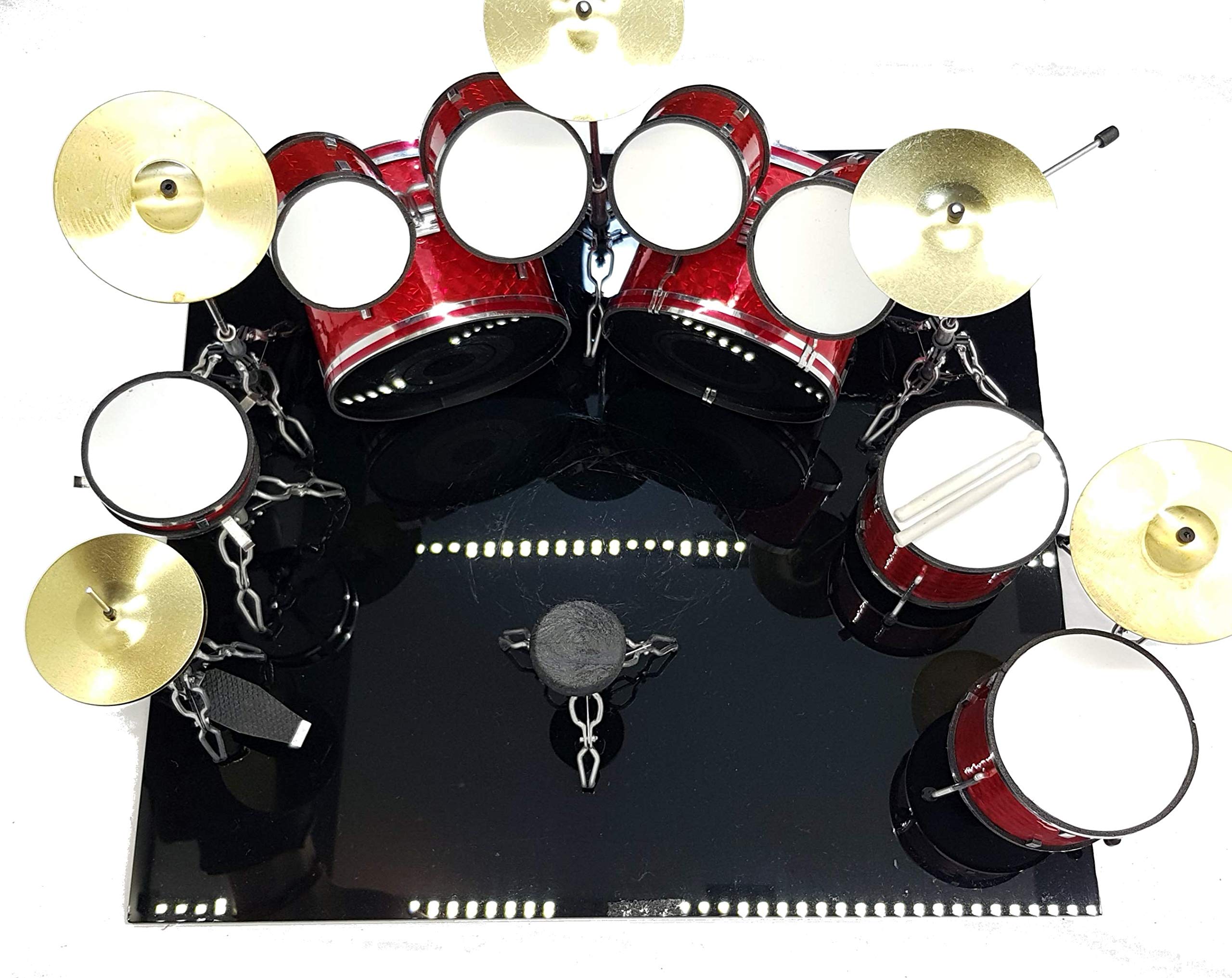 Mini Drum set realizzato per ZZ Rock music legends collector tribute miniature rock model scale 1:4 collectible size dolls modellino da collezione 40 cm (base nera non inclusa)