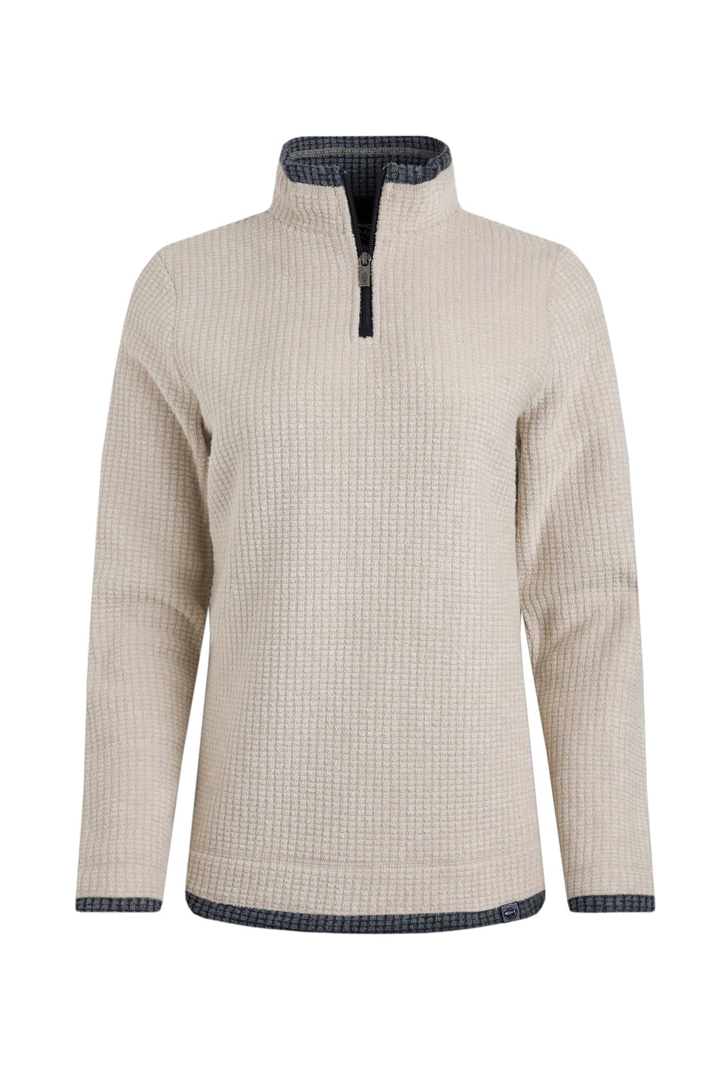 Weird Fish Beye 1/4 Zip Grid Fleece Jumper - Ecru - Womens - Size 8
