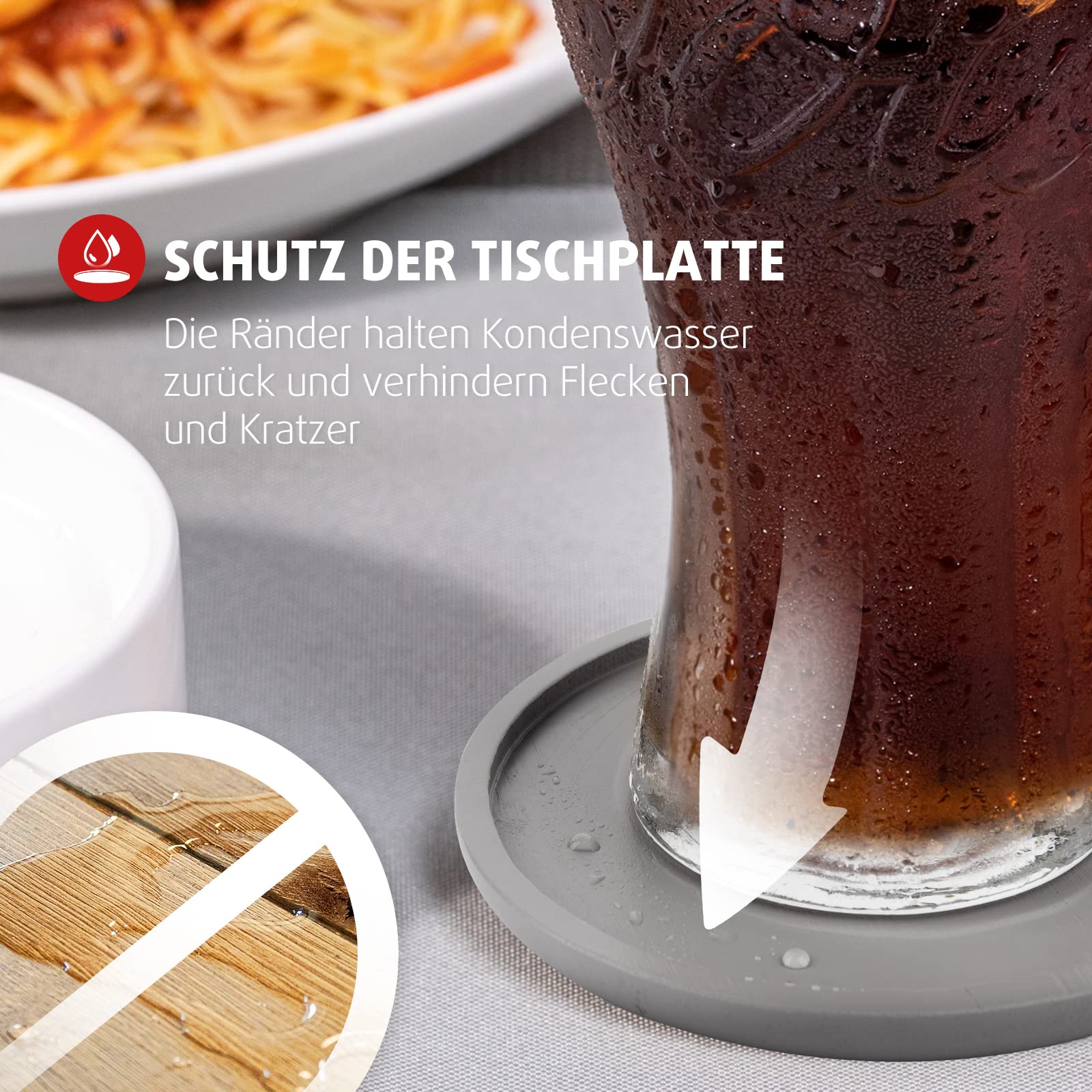 Rainsworth Untersetzer Aus Bambus – 8er-Set Rund, Waschbar Für Gläser & Tassen