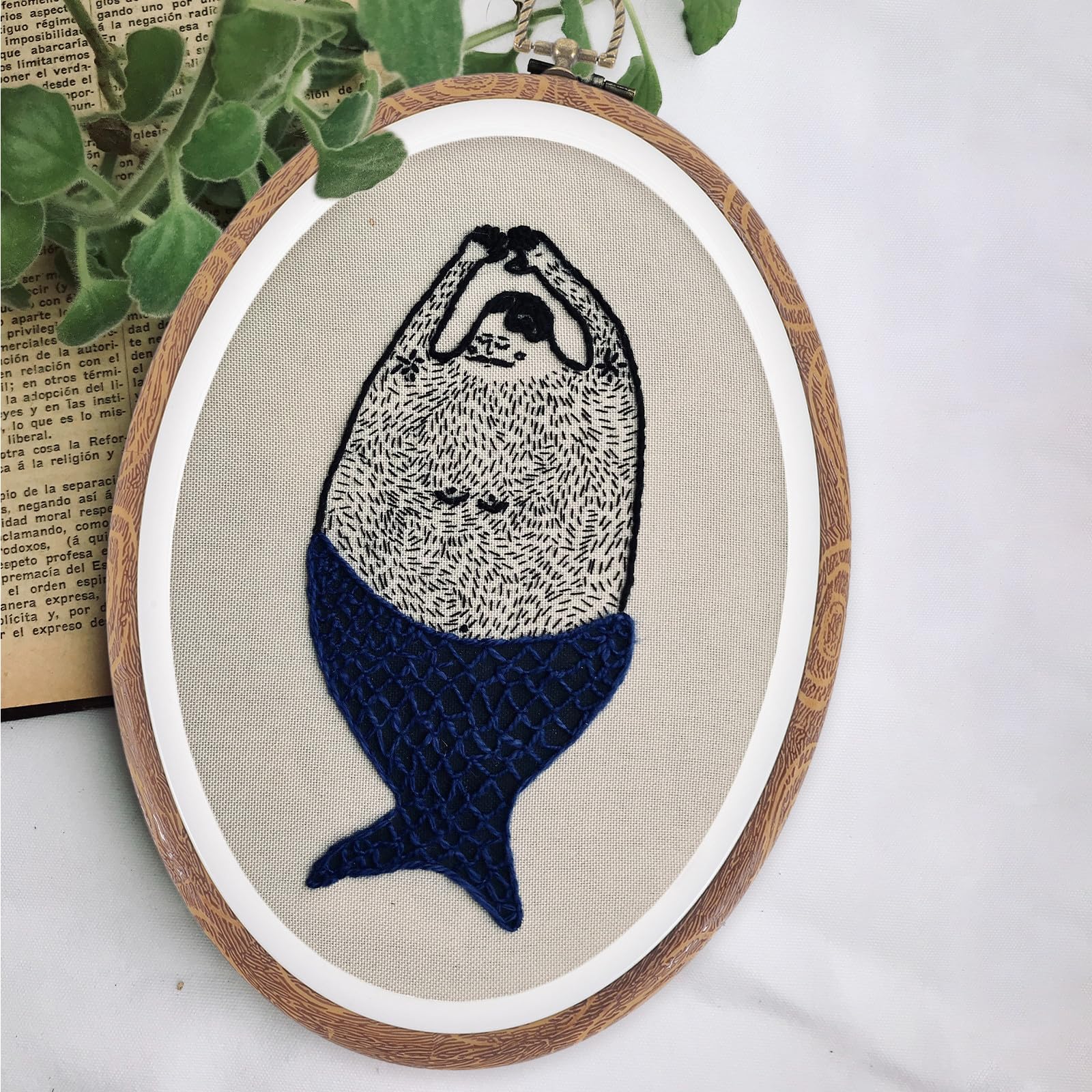LOLIPPYY 4 Aros Elípticos de Plástico para Bordado Diy, Círculo para Punto de Cruz, Decoración de Pared y Exhibición de Bordado, Ideales para Principiantes