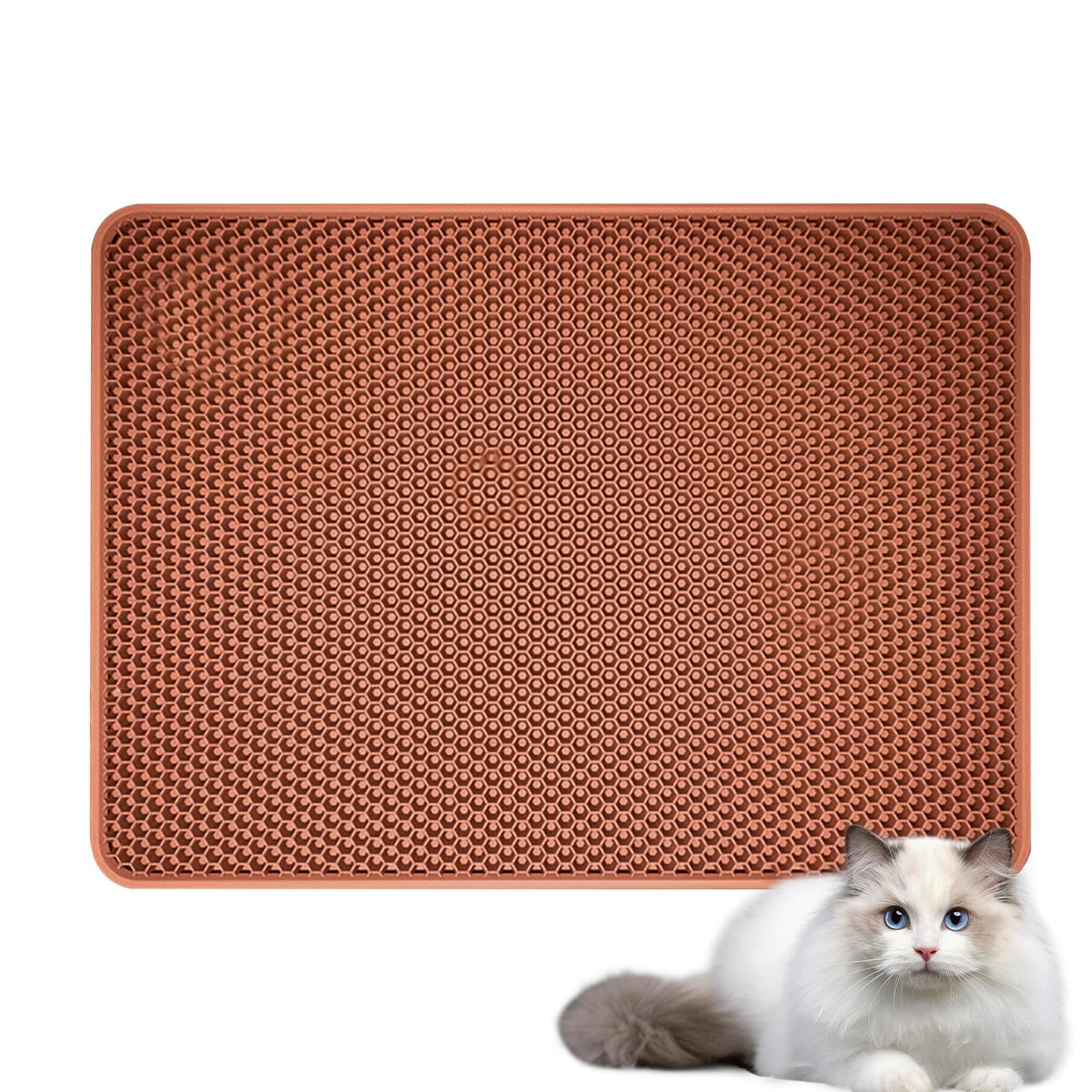 Tapis attrape-litière pour chat - Tapis de litière pour chat | Double couche - Tapis de litière pour chat et attrape-tapis - Tapis de litière imperméable et lavable - Tapis de récupération