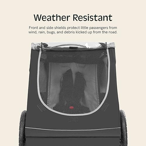 Miniatura 4 de Retrospec Rover - Remolque para bicicleta para niños, individual y doble pasajero, plegable