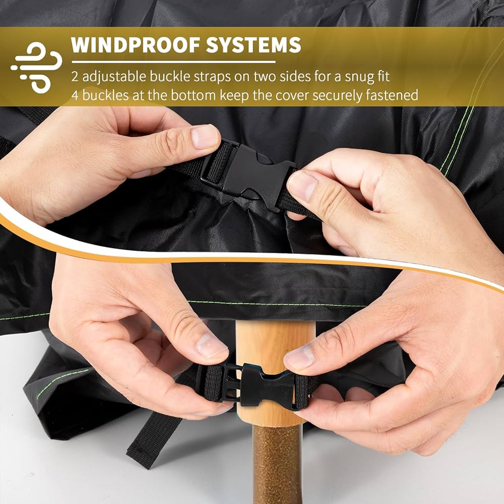 SIRUITON 200x160x70cm Garden Furniture Cover, Patio Garden Table Cover With Air Vent Waterproof, Windproof, Anti-UV, Heavy Duty 420D Oxford Fabric, Rectangular Black