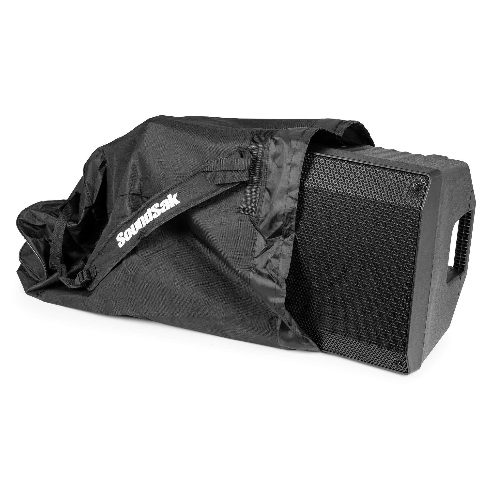 Vonyx SoundSak – Bolsa de transporte universal para altavoces hasta 15 pulgadas resistente al agua con correa al hombro y asa cosida ideal para DJ músicos eventos sonido portátil