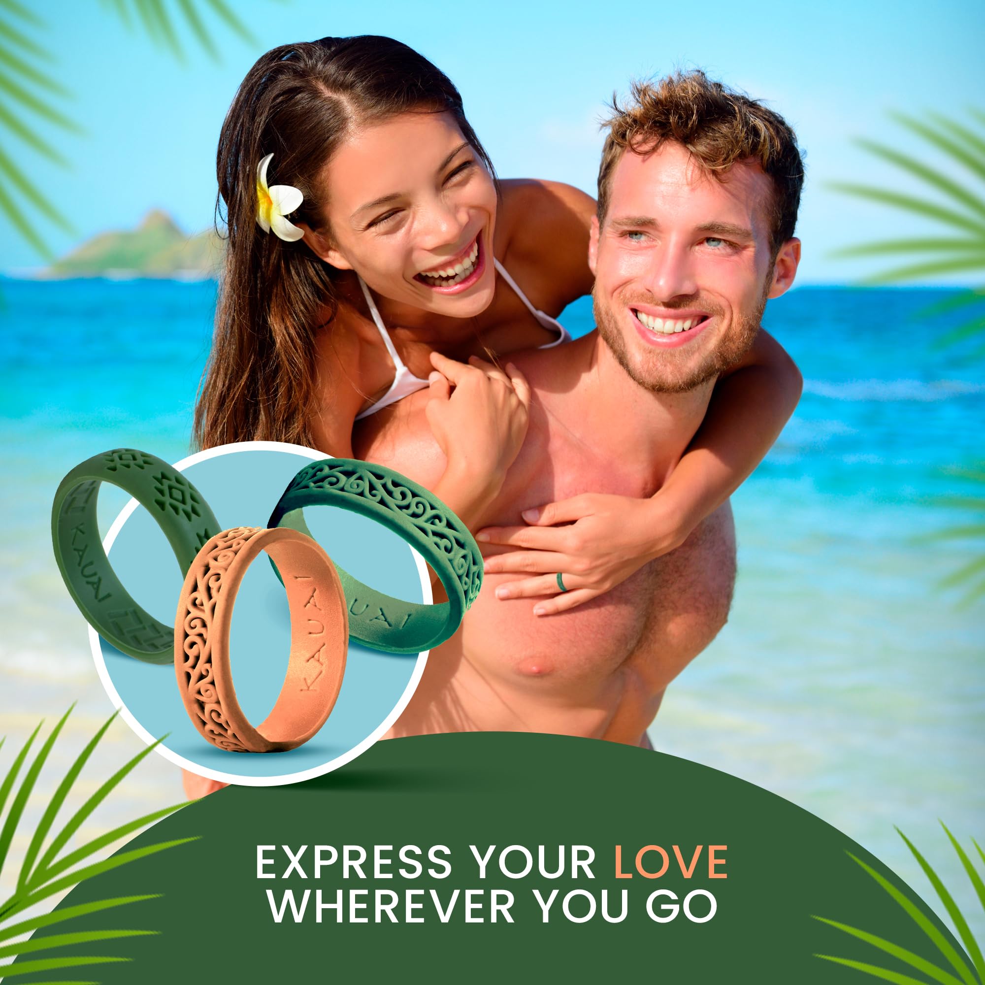 KAUAI - Anillos de boda de silicona – Marca líder, de la última marca de artistas innovaciones de diseño para comodidad: anillo profesional de la colección Elegance para mujer 8