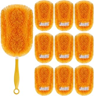 Hoolerry 8 Pcs Reusable Duster Refills 360 Degree Heavy Duty Refills Microfiber Duster Refills Compatible with Swiffer for Cleaning Ceiling Window Floor (Handle is Not Included)
