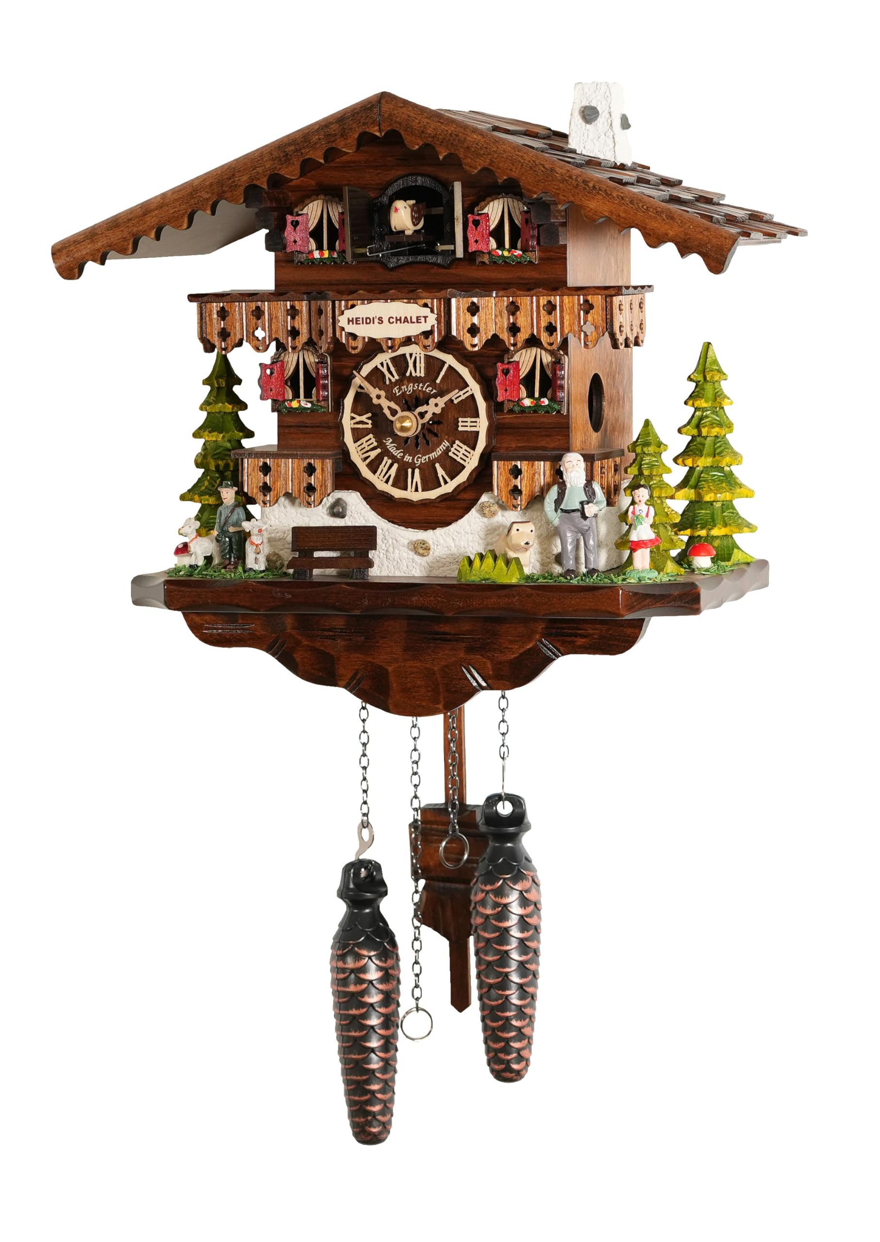 Reloj cucú de cuarzo Engstler original Selva Negra ISDD