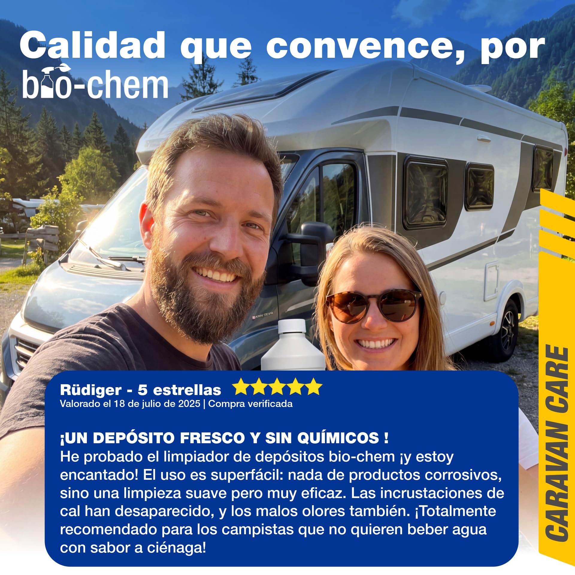 bio-chem - Limpiador de depósitos de Agua Dulce 2 x 1L - Mantenimiento de depósitos de caravanas y autocaravanas - Productos y Accesorios para campistas