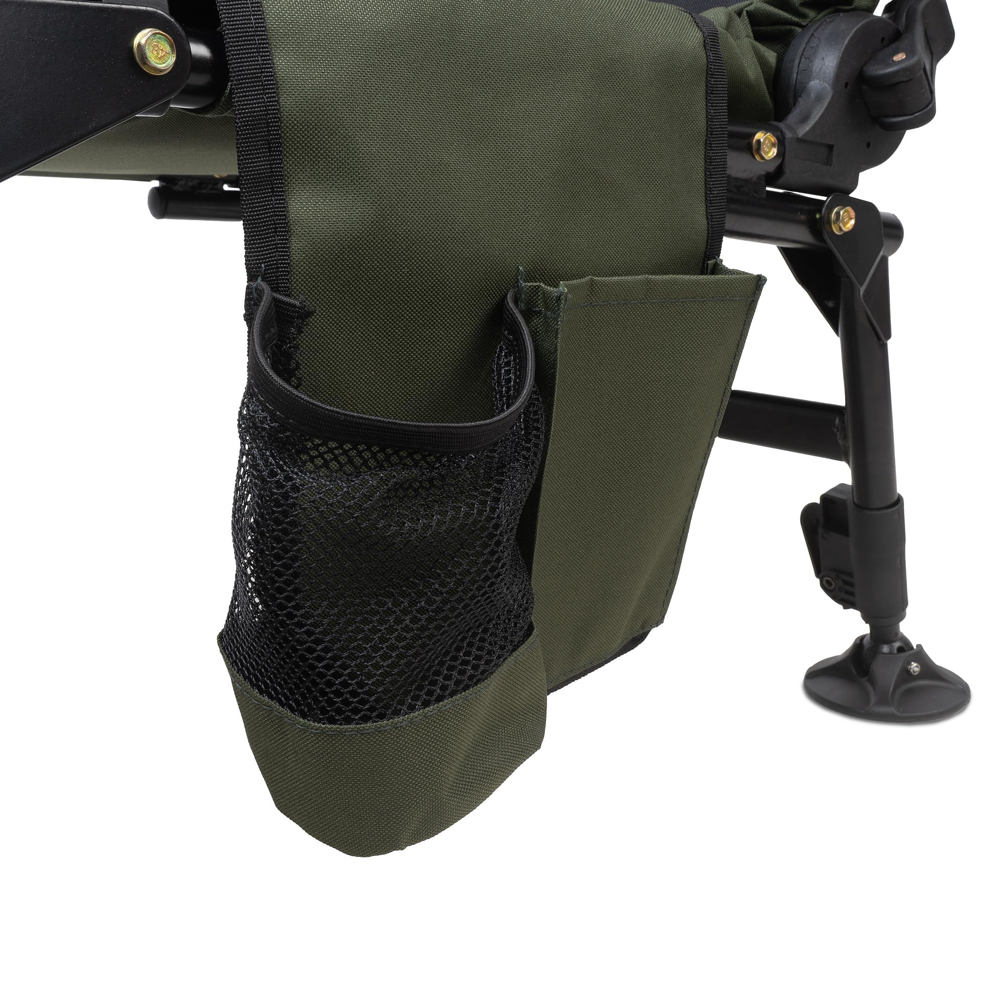 CampFeuer Sedia da pesca con borsa nero verde oliva | Sedia da campeggio regolabile in altezza | Sedia da carpa pieghevole | Outdoor Travelchair per campeggio, tenda, pesca