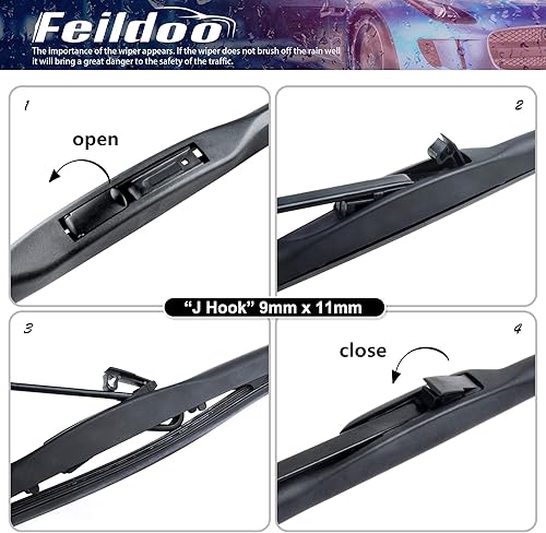 Miniatura 5 de Limpiaparabrisas de repuesto para limpiaparabrisas delantero de 26 pulgadas + 19 pulgadas (juego de 2), Serie: Y11F8N9A