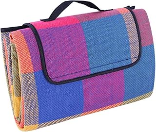 Garden Mile® Large Compact Waterproof Picnic blanket Multi coloured garden rug outdoor blanket beach blanket camping tent carpet, Car Blanket Travel Rug picnic blanket waterproof (170cm x 130cm)