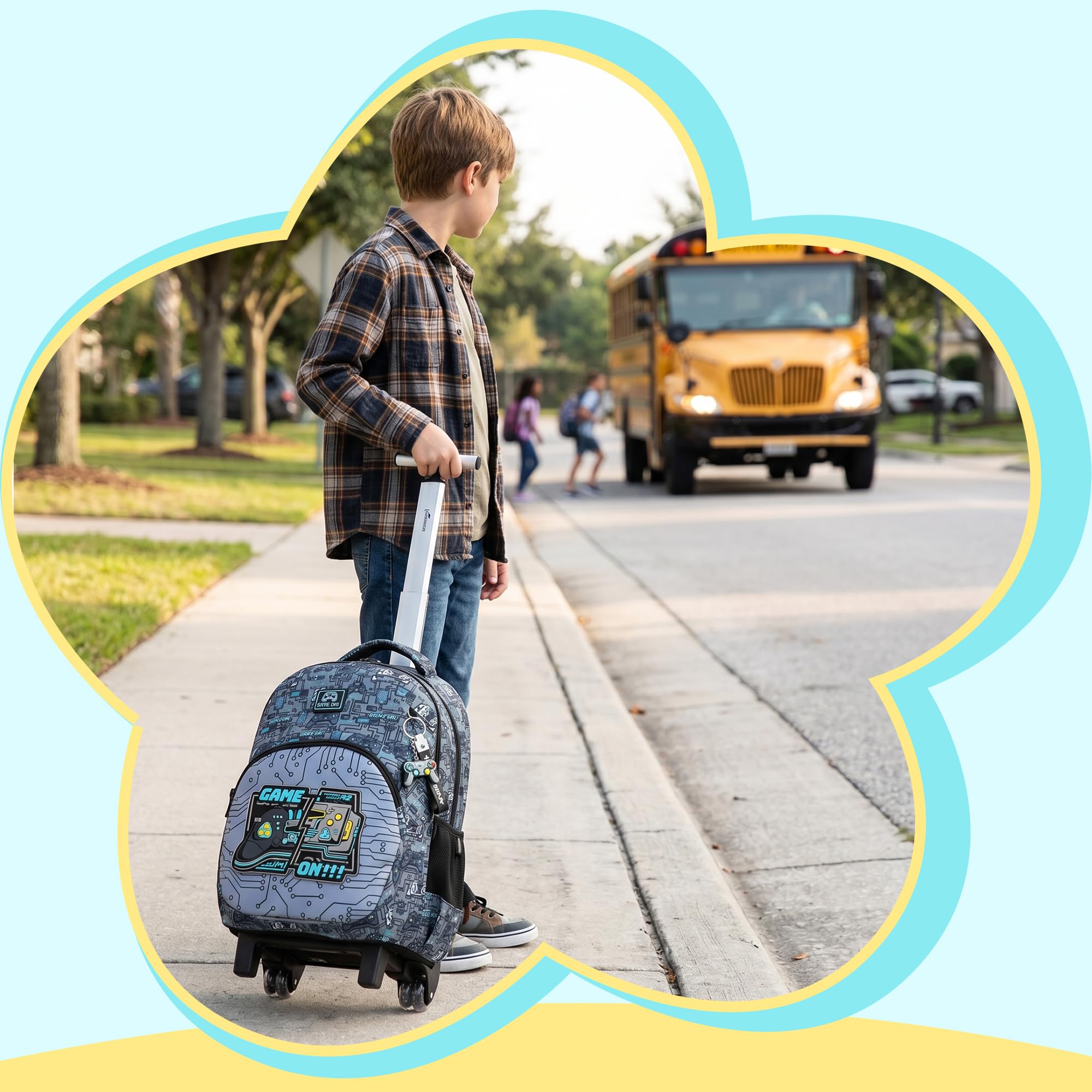HTgroce Mochila con Ruedas Niños Primaria Ergonómica – Carrito Escolar Infantil– Mochila de Gran Capacidad para Colegio y Viaje