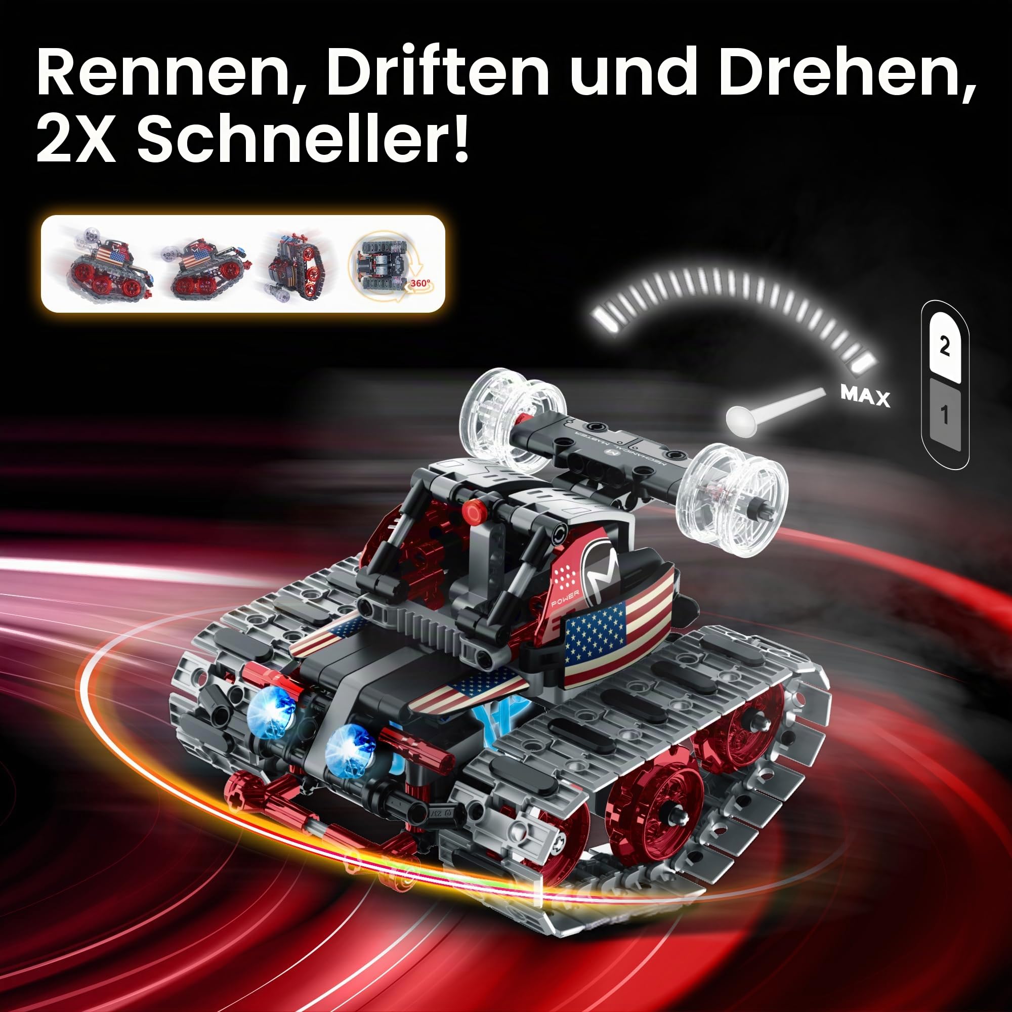 Sillbird Ferngesteuerte Roboter für Kinder, RC-Robotik, 4-in-1, Konstruktionsspielzeug mit kreativer Programmierung, Geschenkideen für Jungen und Mädchen im Alter von 8 bis 12 Jahren