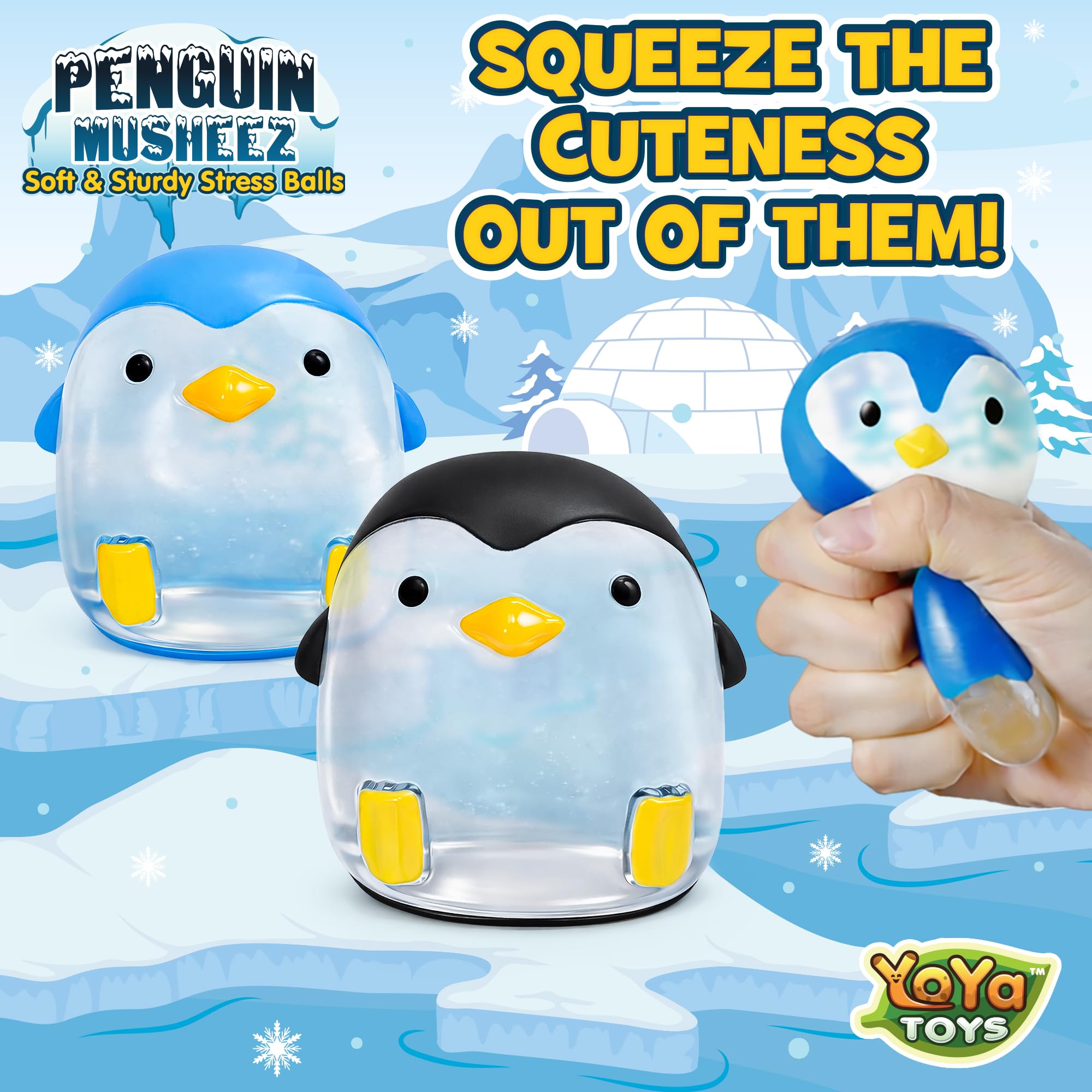 Amazon | YoYa Toys Musheez ペンギン スクイーズ ストレスボール 2個