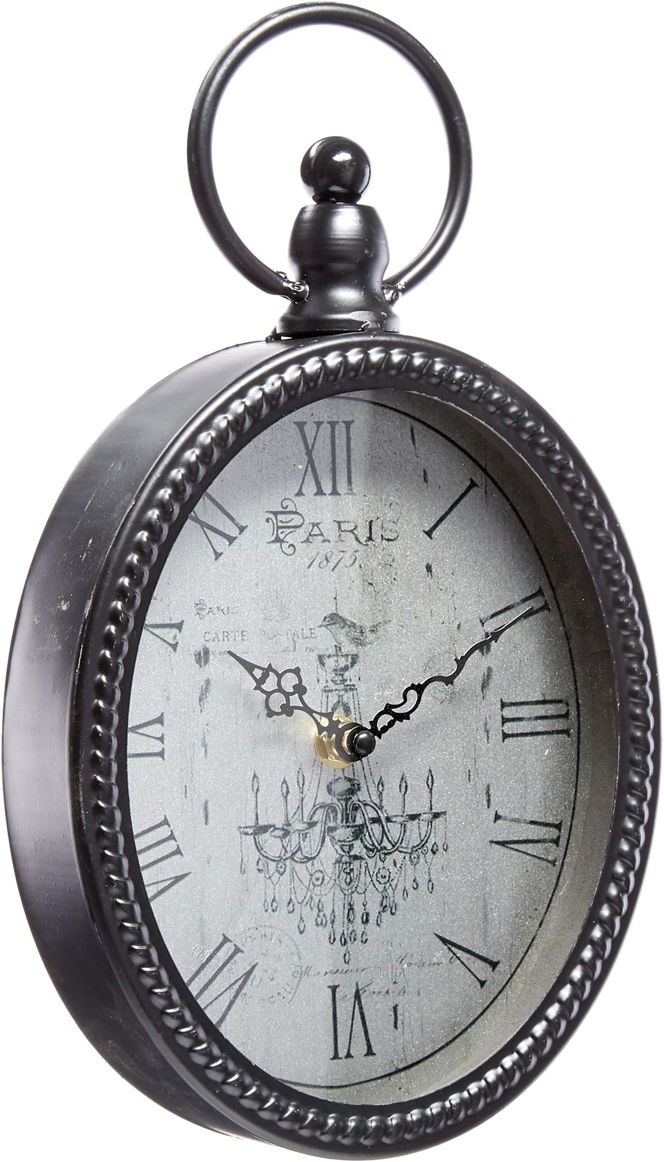 Stratton Home Decor -- Dropship, us home, SUHQX S02198 Antique Black Oval Wall Clock Antique Oval Wall Clock,Black