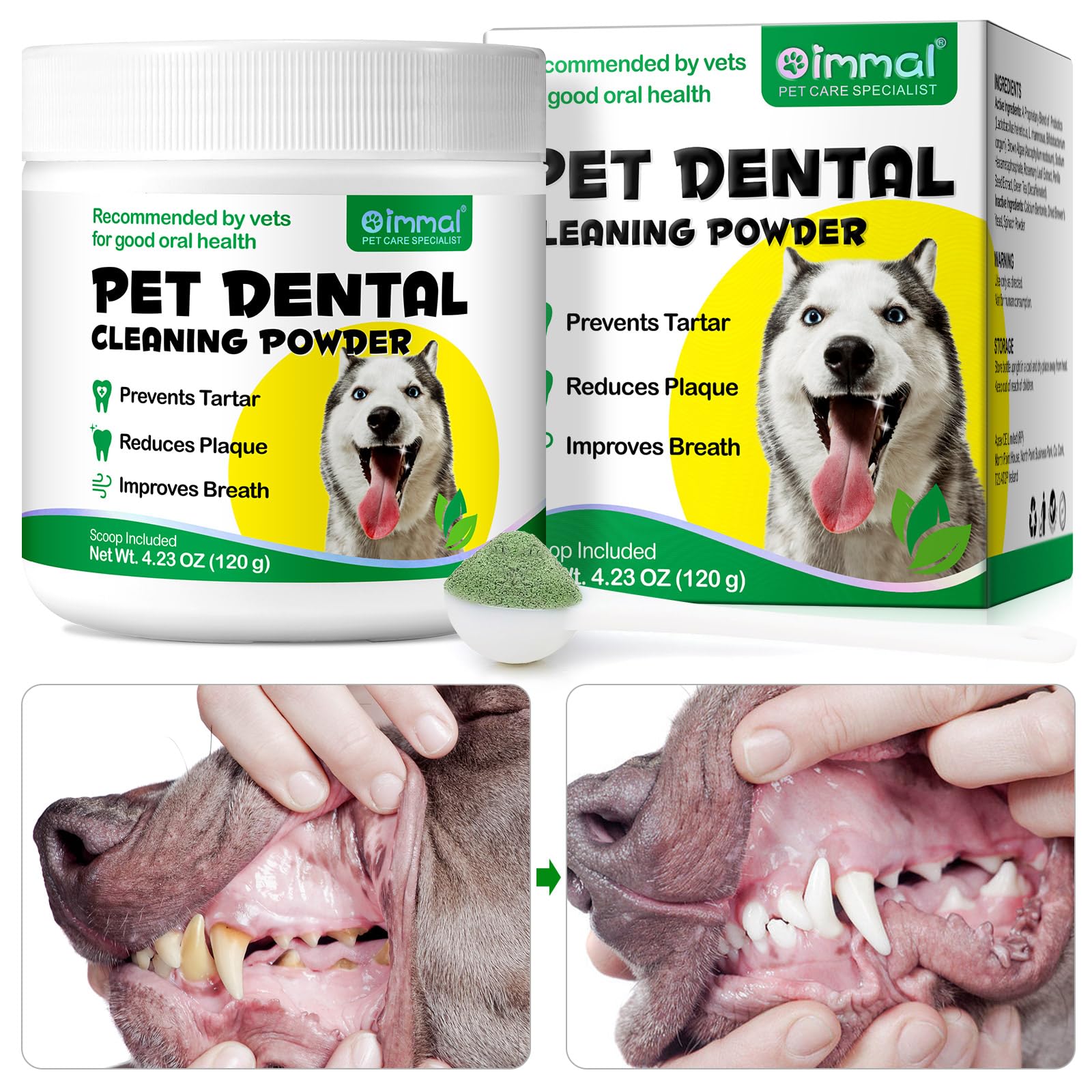 Sanrik Plaque Off Remover For Dogs 120g Natural Dog Teeth Cleaning Product, Dog Dental Care with Probiotics - Image 3