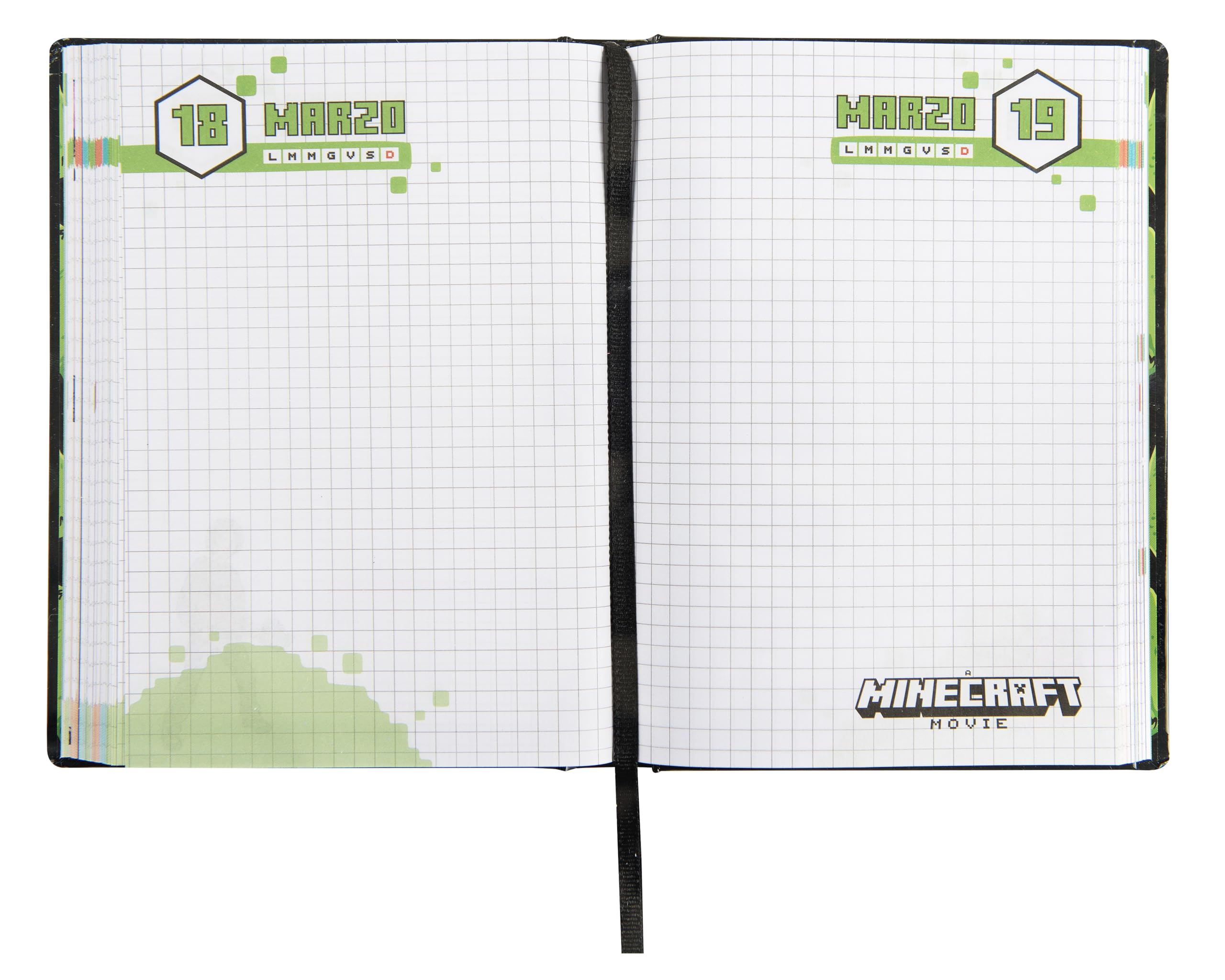 Franco Cosimo Panini Minecraft – Diario escolar oficial Minecraft, diario de 12 meses, ideal para la escuela primaria, con tapa acolchada y 320 páginas interiores impresas a color, 13 x 17,8 cm