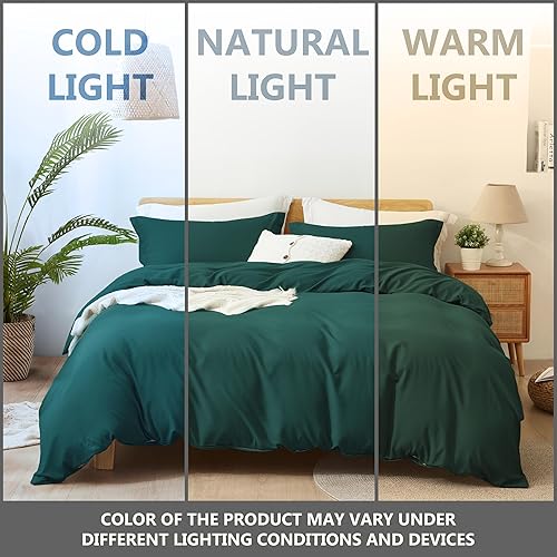 Miniatura 4 de Funda de edredón tamaño Queen  Juego de ropa de cama de 3 piezas (1 funda de edredón y 2 fundas de almohada), funda de edredón suave de doble