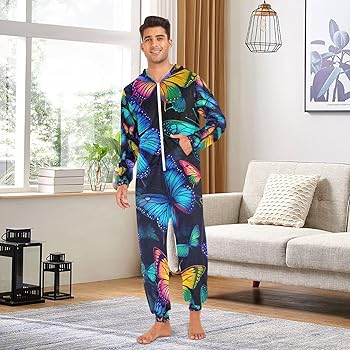 Amazon.com: UMIRIKO Color Butterfly Adult Onesie Pajamas for