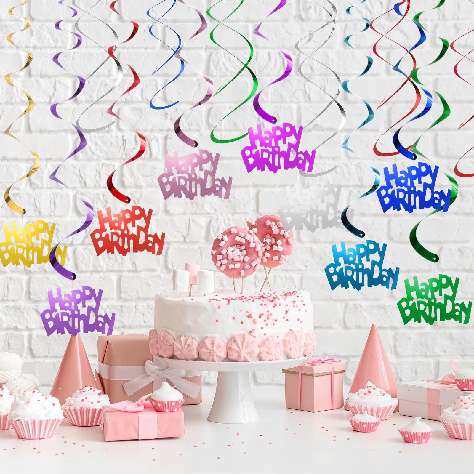 Guzon Paquete De 24 Decoraciones De Espiral Para Colgar En El Techo, Serpentina De Plástico, Decoración Colgante Para Fiesta Temática De Béisbol, Baby Shower, Cumpleaños, Boda, Hogar Cavinal