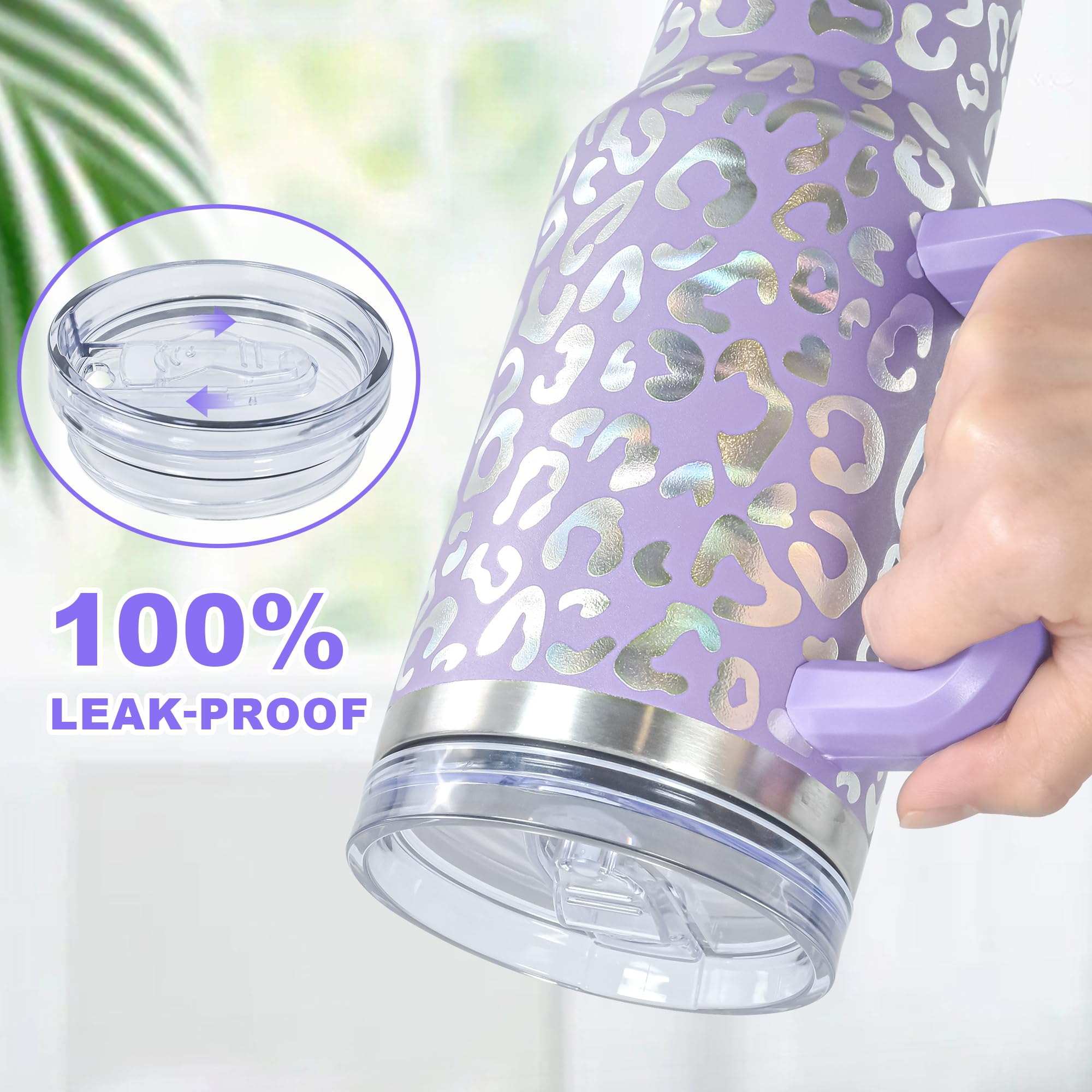 Bicchiere da 1180 ml con manico e cannuccia, tazza da viaggio 100% a