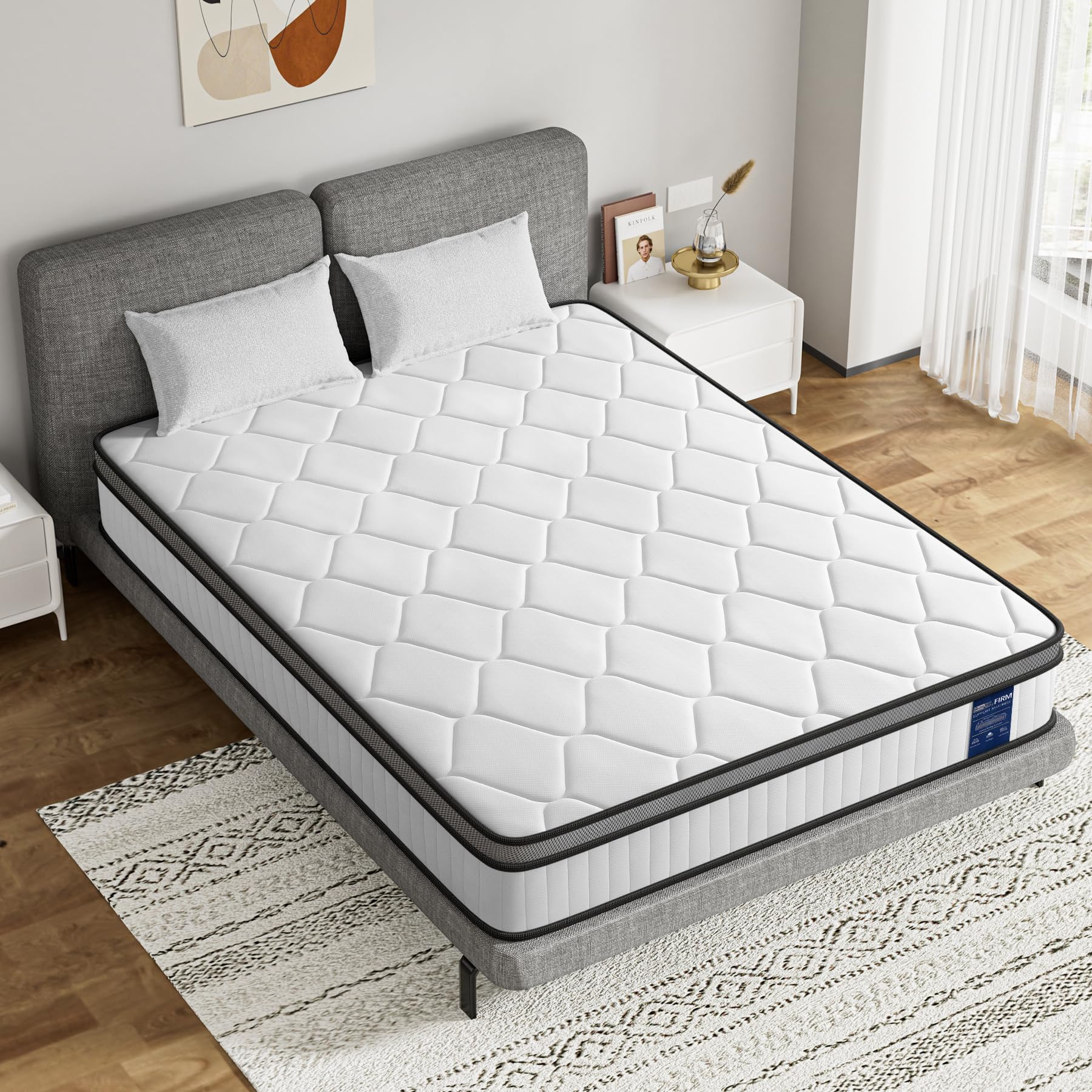 BedStory 4FT Small Double Mattress 20cm, Medium Firm Hybrid Pocket Sprung Mattress with Breathable Foam, Motion Isolation & Pressure Relief, Mattress in a Box, 120×190×20cm