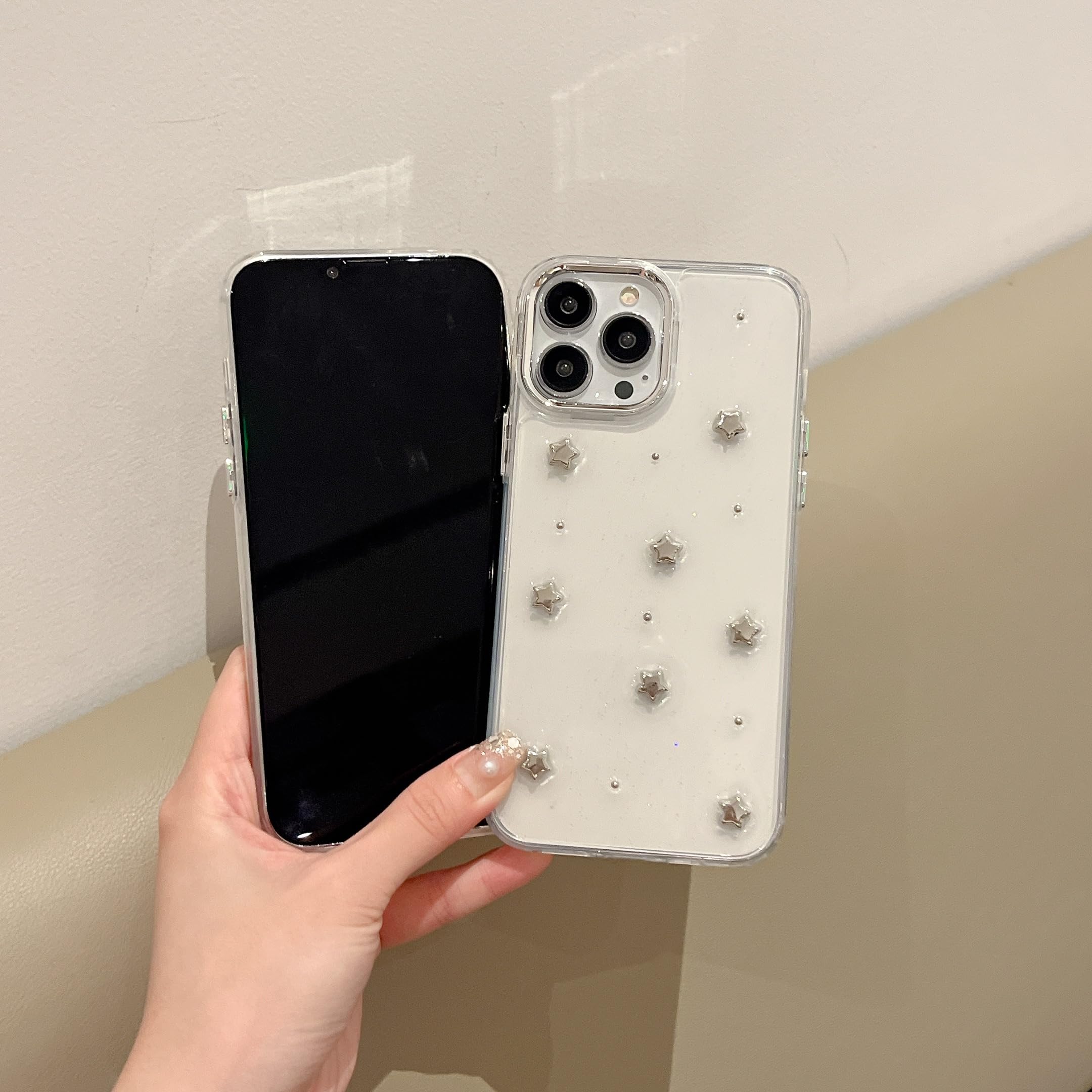 EYZUTAK iPhone 16 Plus Bling Glitter 3D Stars Crystal Clear Case - Image 2