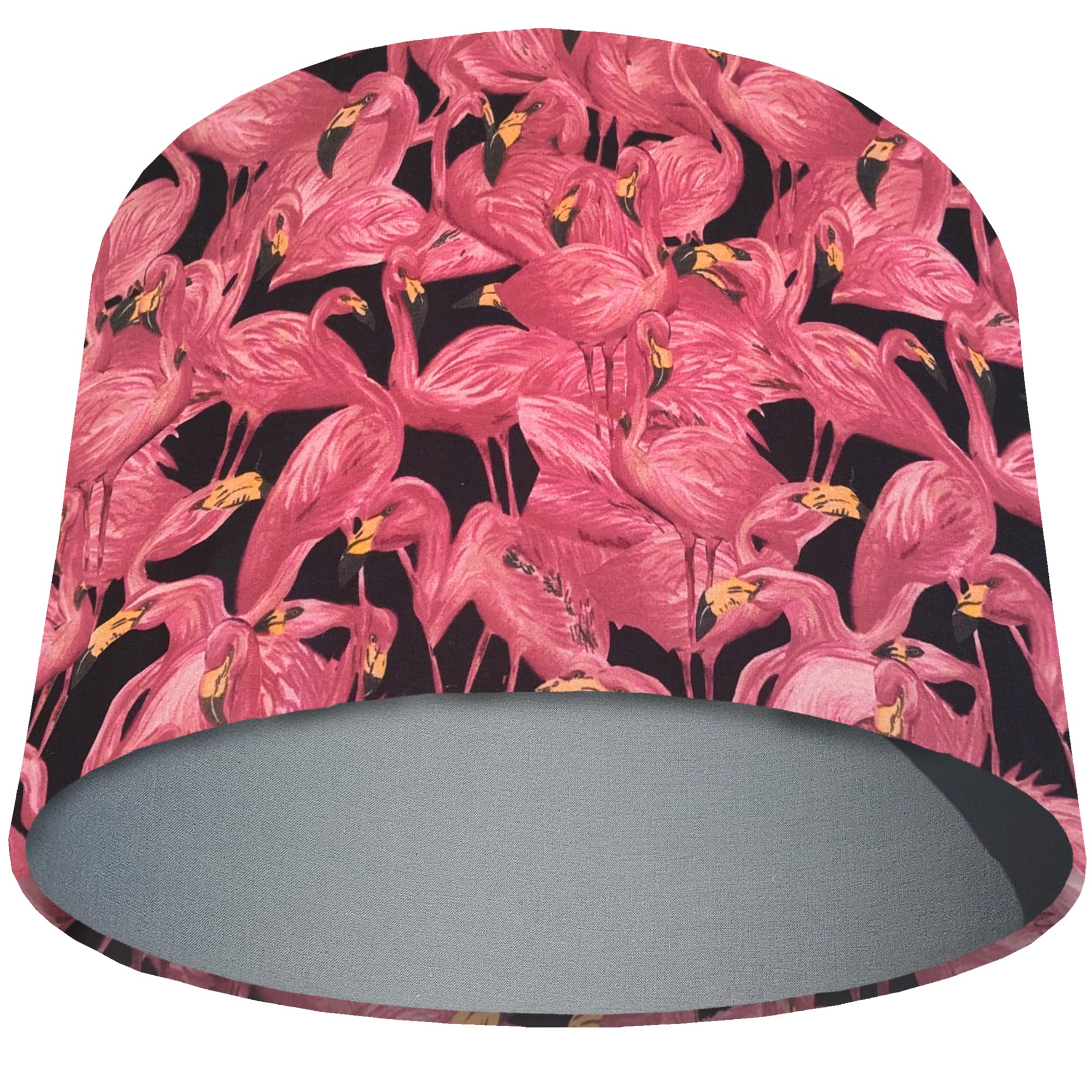Tropical Flamingo Pink Lampshade with Choice of Colour Lining (Light Grey)