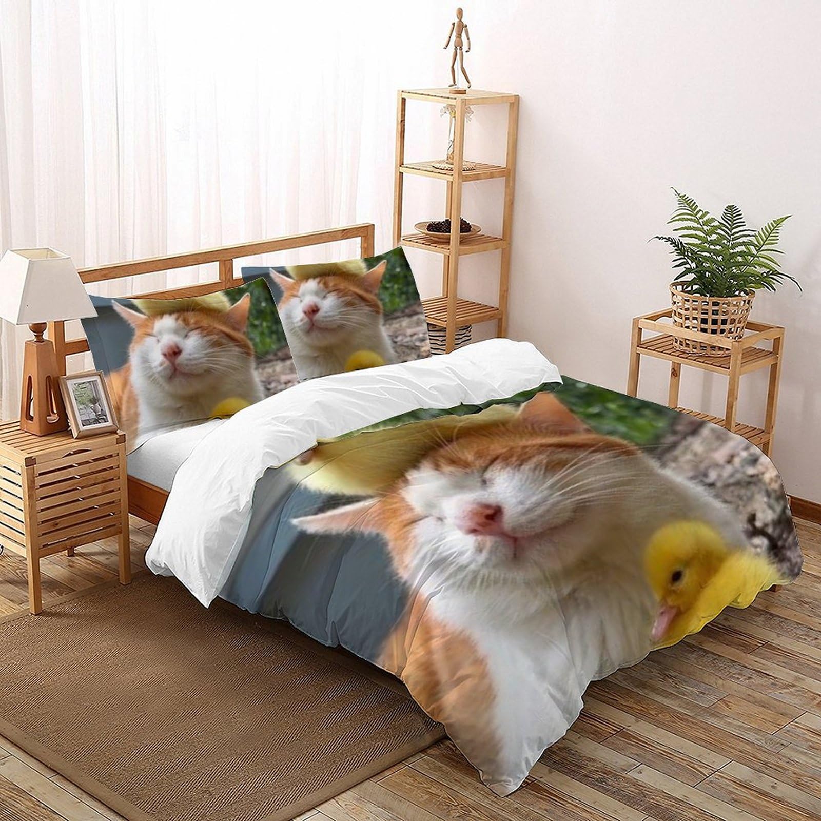 Housse de couette enfants 220x240 microfibre lit King Animaux Land 3D