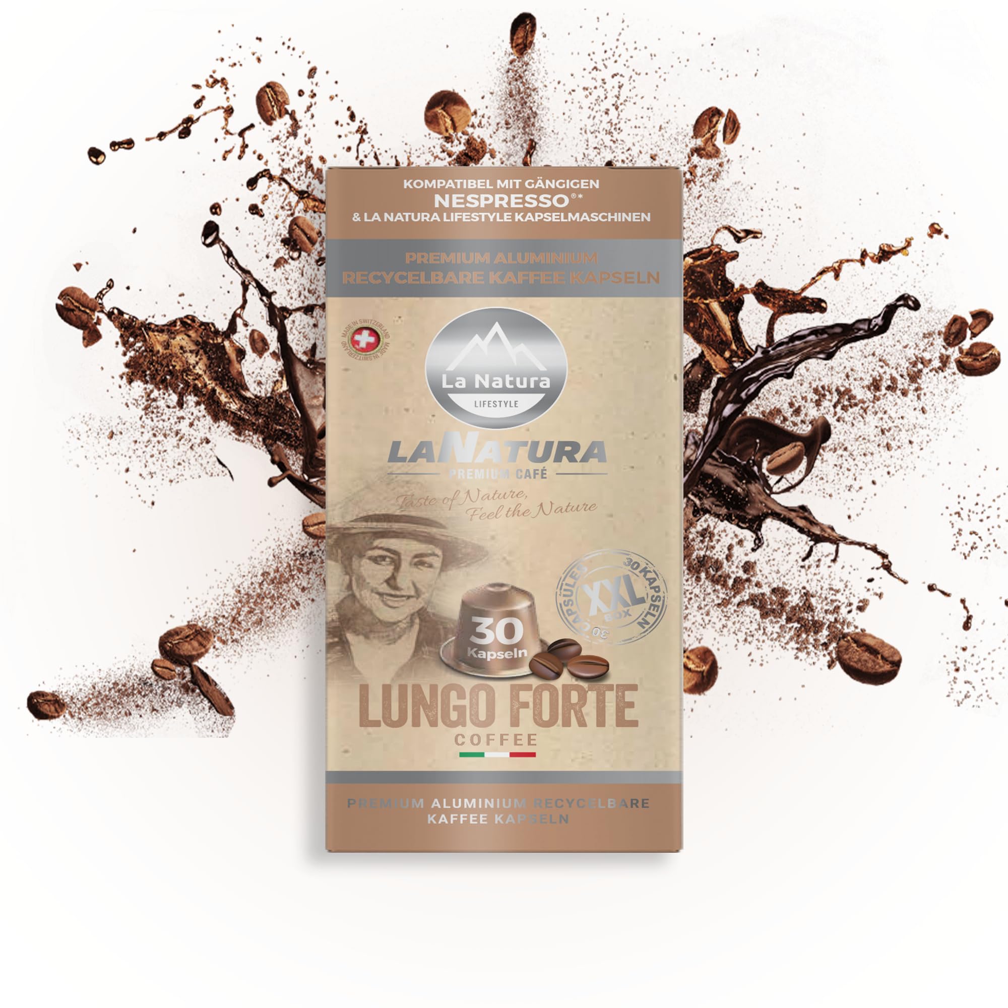 CAFÉ PREMIUM LUNGO FORTE | 150 Cápsulas de Café | Compatible con máquinas Nespresso* | Cápsulas 100% reciclables | Café con ácido fino, redondeado con sabor armonioso y discreto toque caramelo