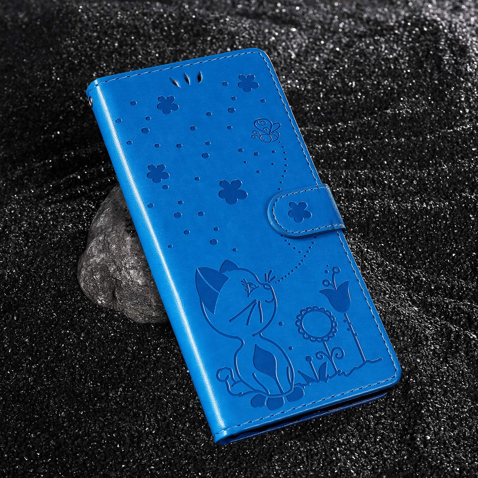 Custodia Xiaomi 13 Lite Con Supporto E Specchio - Cover Flip In Pelle PU E PC, Magnetica, Blu Navy, Protezione Totale - 3