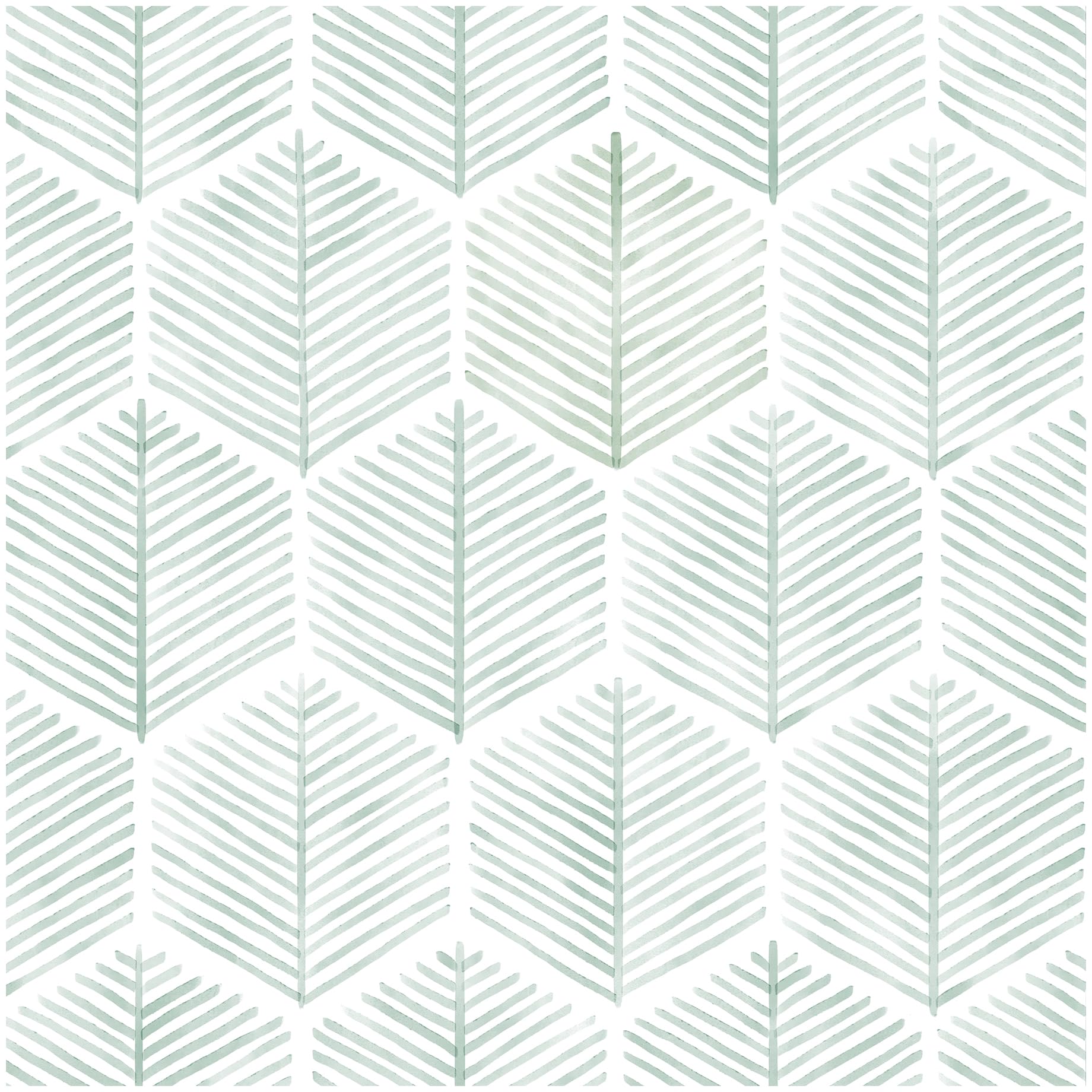 Modern Peel and Stick Wallpaper 17.3''×78.8'' Geometric Wallpaper Boho Contact Paper Green and White Self-Adhesive Wall Paper Removable Decorative