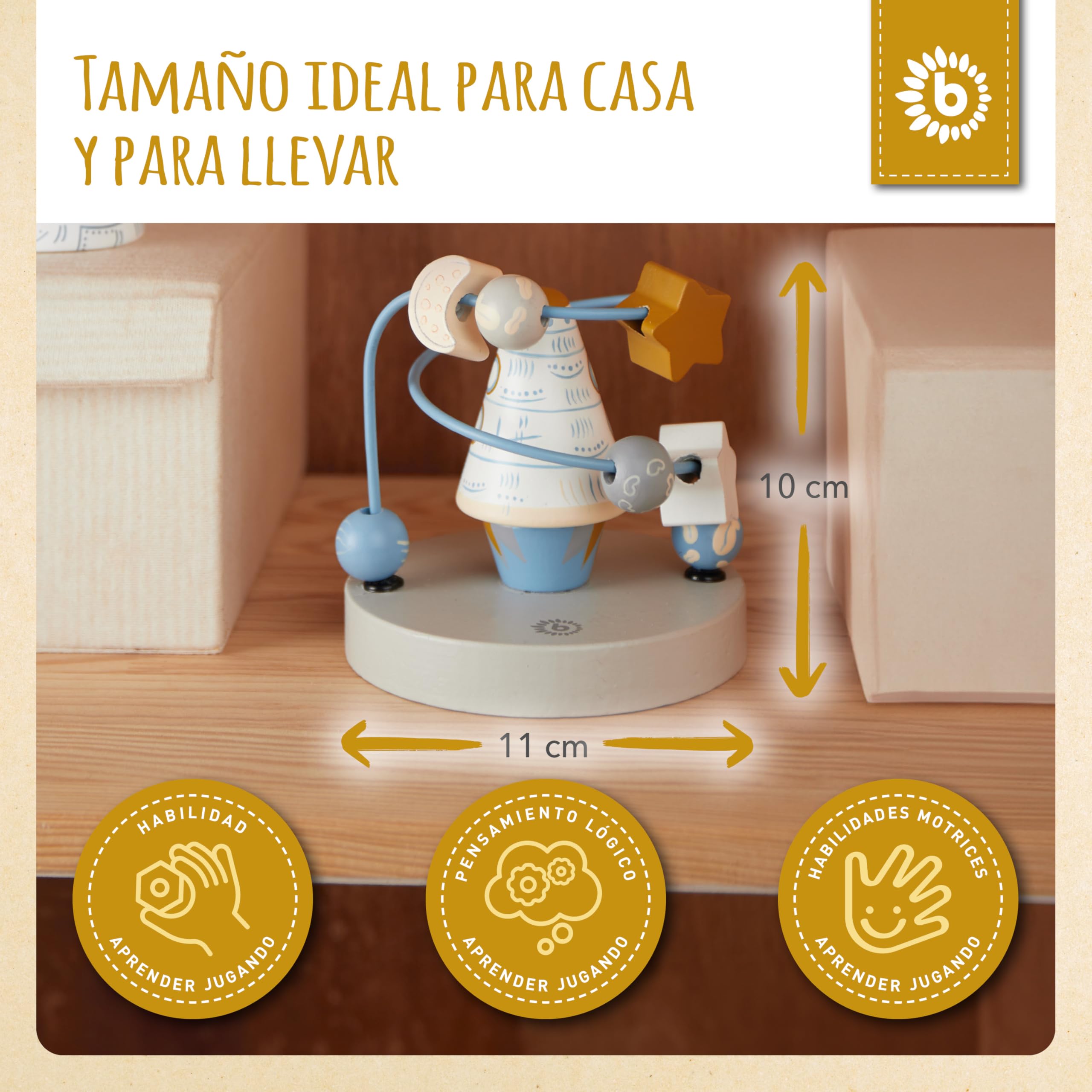 Bieco | Bola Laberinto | Bolas de Madera | Juguetes Madera 1 año | Habilidades motoras | Laberinto de Madera | Laberinto Madera | Juguetes Bebes 1 año Madera | Juguetes Madera Bebe
