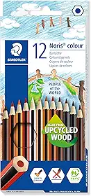 STAEDTLER Lápis de Cor Noris Hexagonal 12 Cores de Pele - 185 C12POW - Cores Vivas, Alta Resistência à Quebra, Madeira Sustentável – Ideal para Uso Escolar