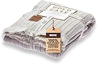 GoldCase Beige Recycled Turkish Cotton Throw Blanket 50x60 - Soft Vintage Boho Couch Blanket for Living Room & Bed