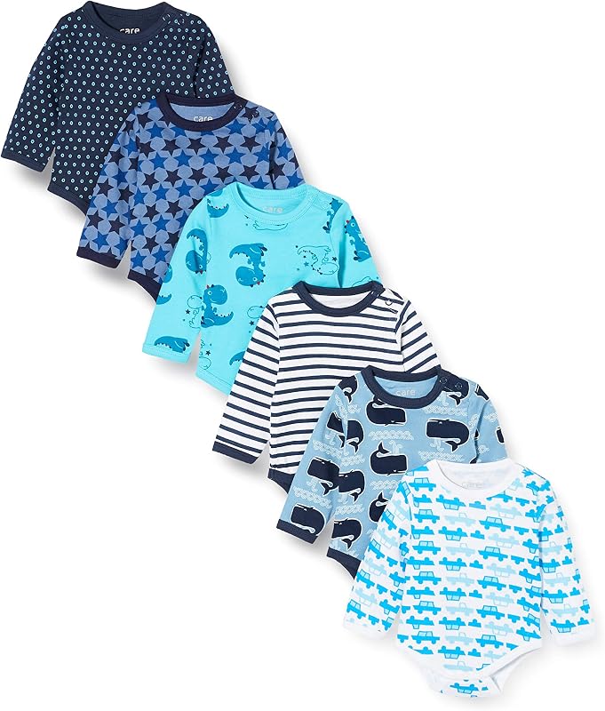 Care Bébé Garçon et Fille Bodys Manches Longues En Coton (Lot de 3 et 6)