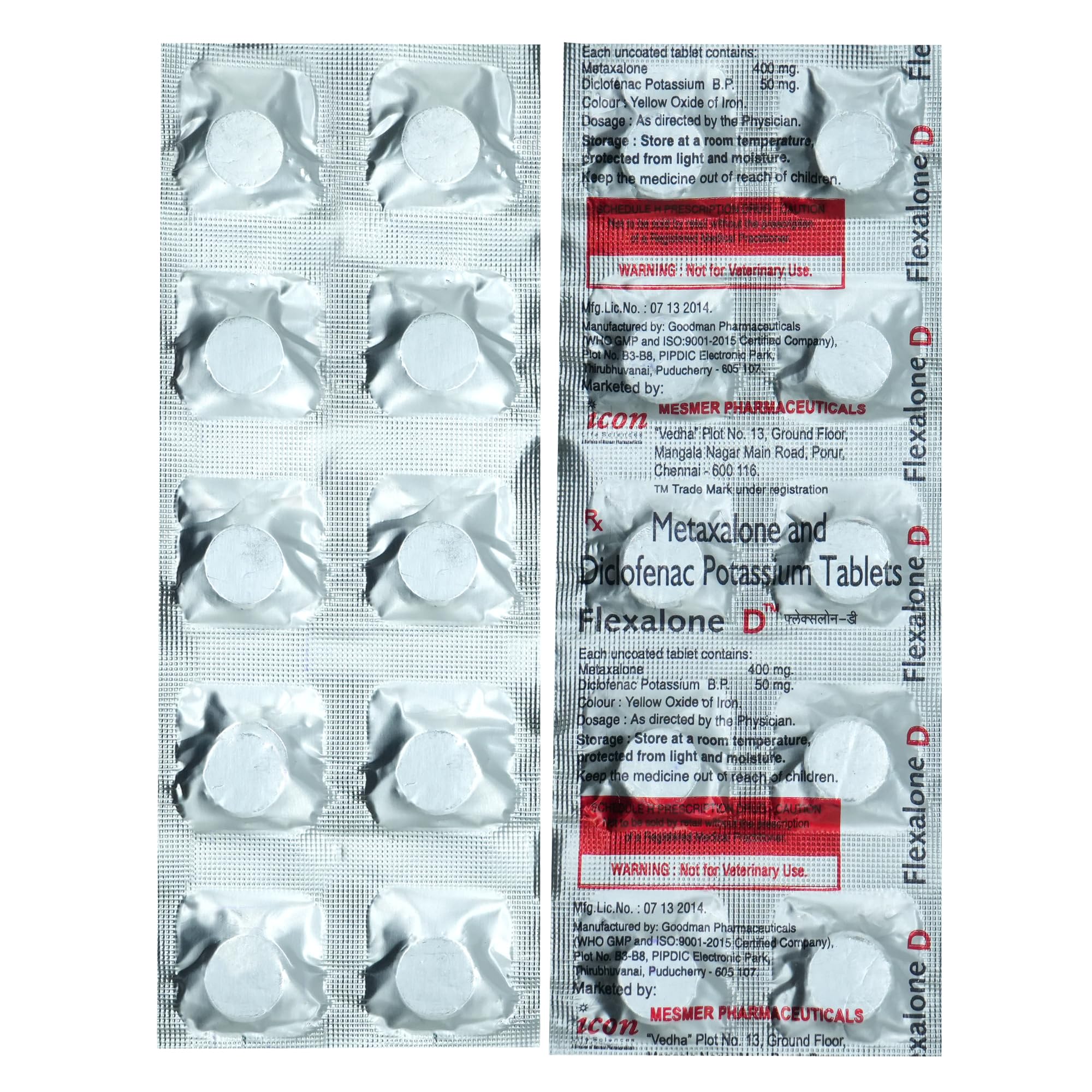 Flexalone D - Strip of 10 Tablets