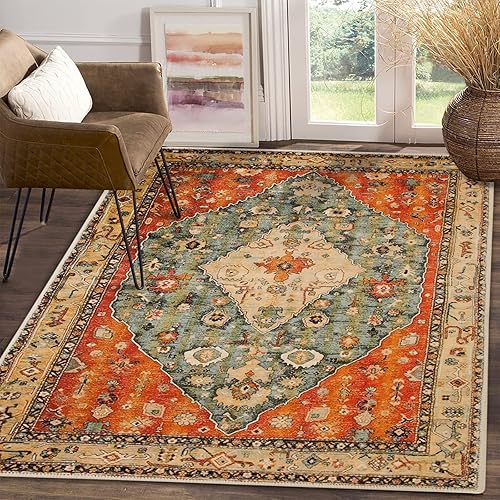 Miniatura 57 de COMSLE Alfombra Runner Bohemia, 2' x 7' Alfombras Lavables para Pasillo de Lana Sintética Pequeña Alfombra de Área de Cocina Alfombra Decorativa