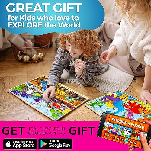 Miniatura 6 de QUOKKA Juego de 4 rompecabezas para niños de 4 a 6 años  24 piezas de rompecabezas Montessori realistas de madera para niños de 3 a 5 años
