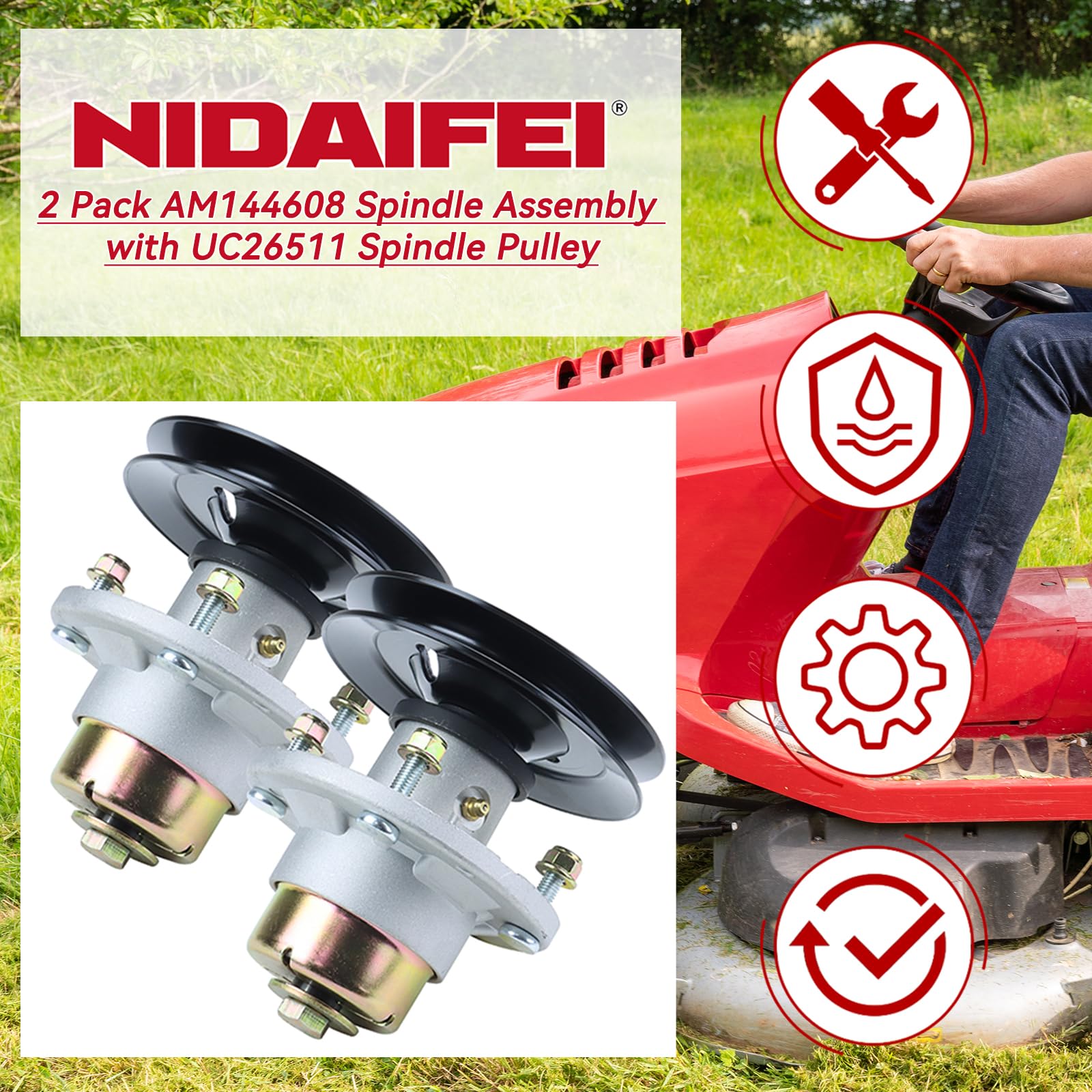 Amazon.com : NIDAIFEI 2 Pack AM144608 Spindle Assembly with