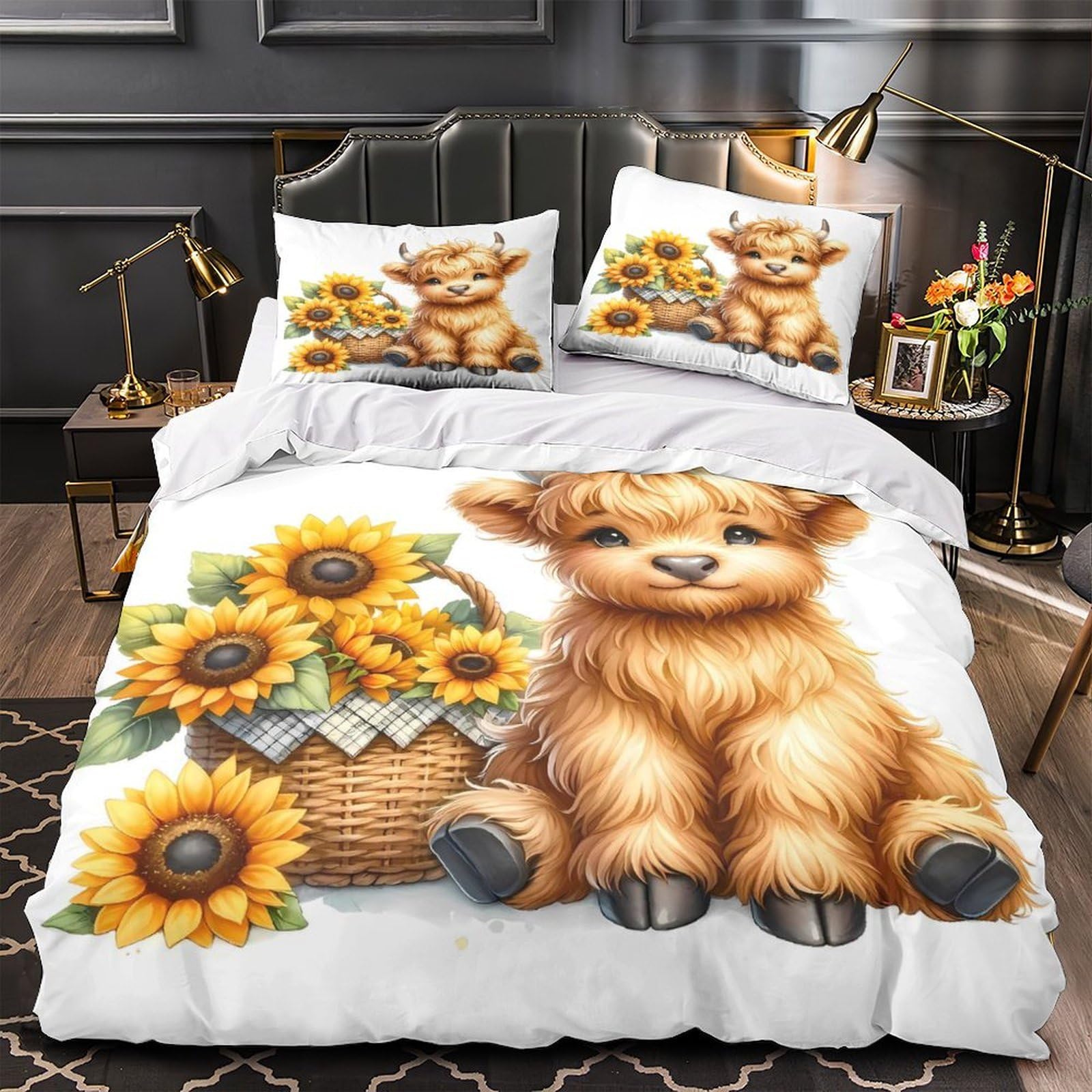 Parure lit veau mignon 140x200cm pour décorer la chambre de vos garçons et filles