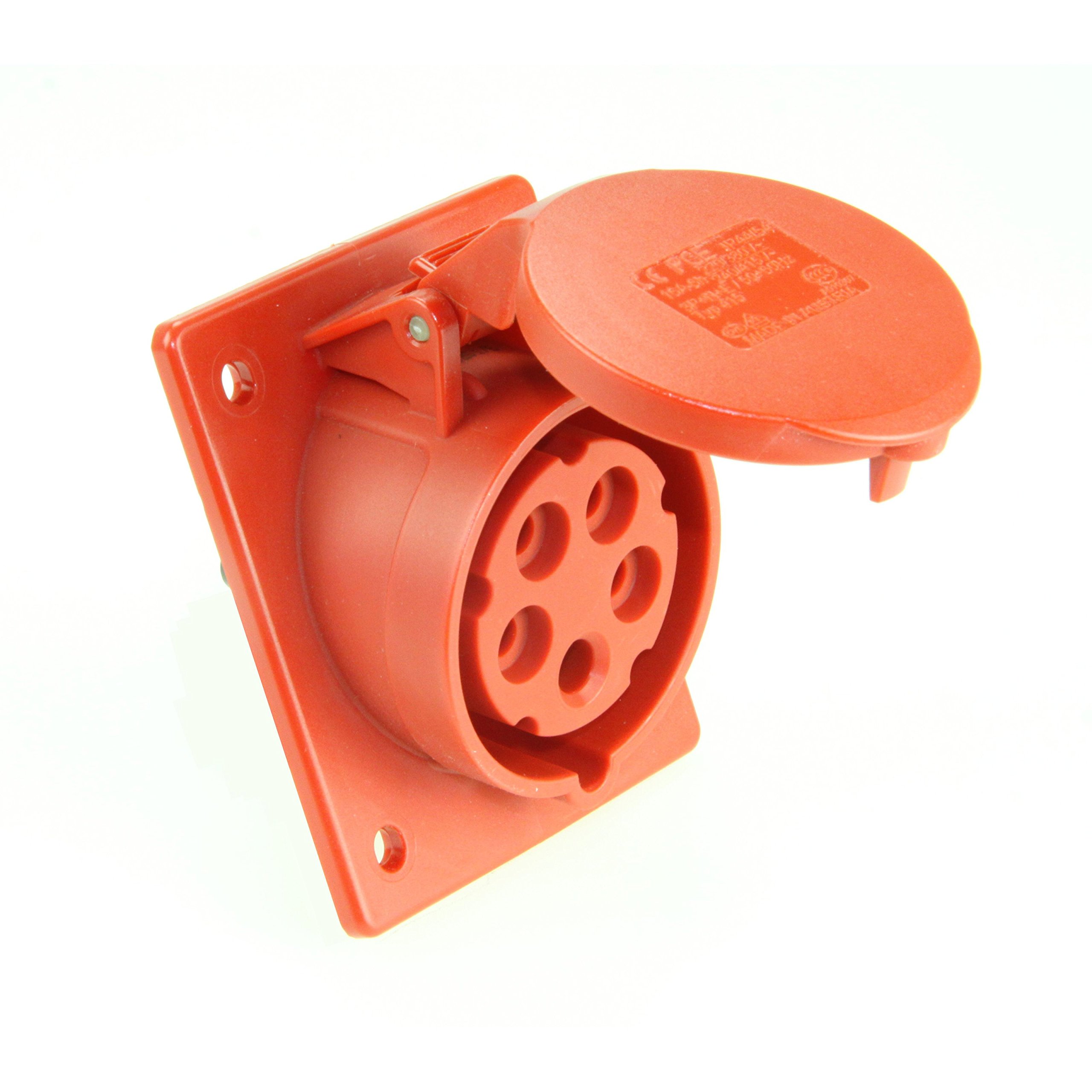 Interflex PCE - Base Recessed Angled Protection 32 A 3 Pole + Neutral 6 Hour/S Red
