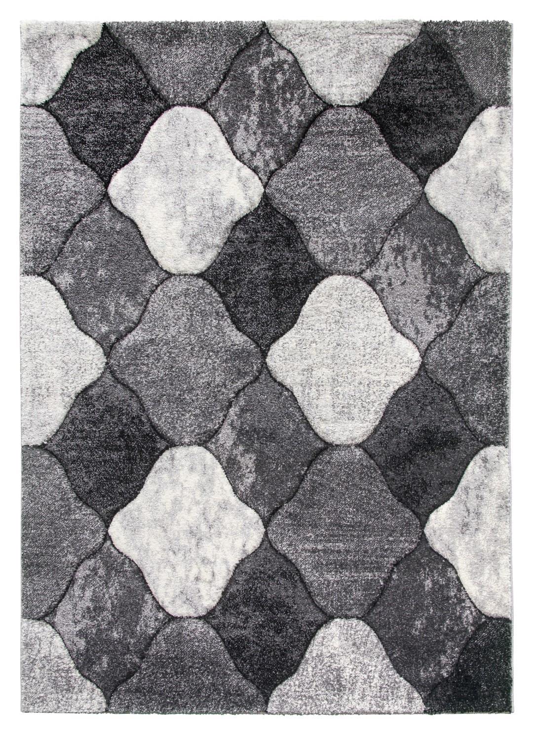 SrS Rugs® Impulse - Area Rug for Living Room, Bedroom, Hallway Runner Rug - Abstract Geometric Design - Provides Home with Comfort and Warmth (Grey Coblo, 80cm x 150cm) — image 1
