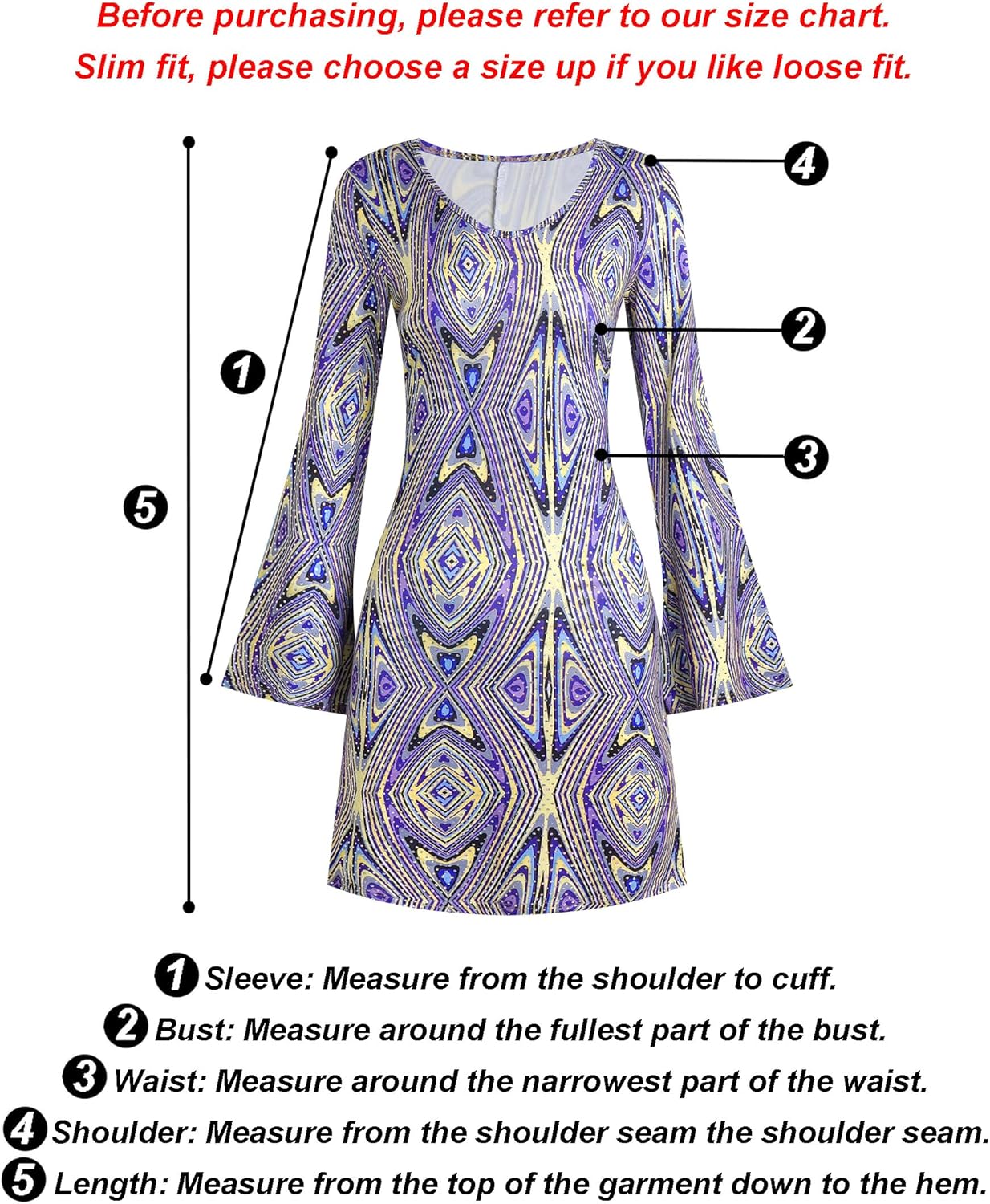 Deerjoke 70s Disco Outfit Women, 7 PCS 70's Disco Dress Costume Hippie Clothes Accessories Jewelry Halloween