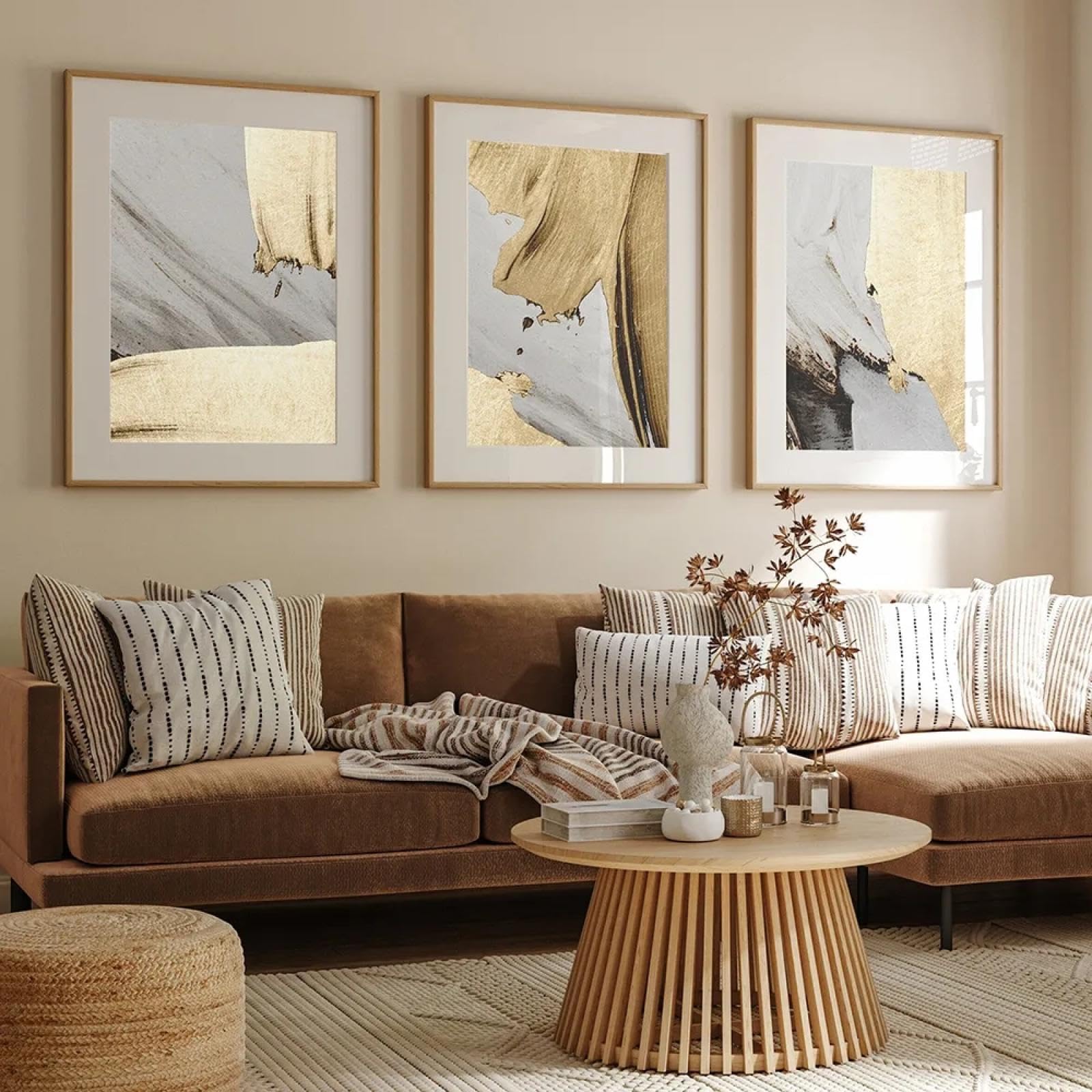 Tableau d'art mural abstrait or haut de gamme 70x100cm - 8