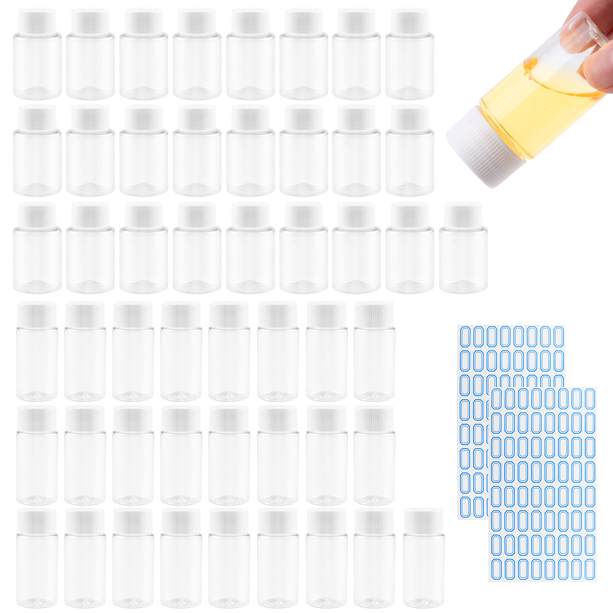 30 Flaconi Da Viaggio 30ml Con Etichette - Bottigline Plastica Per Shampoo, Creme E Liquidi