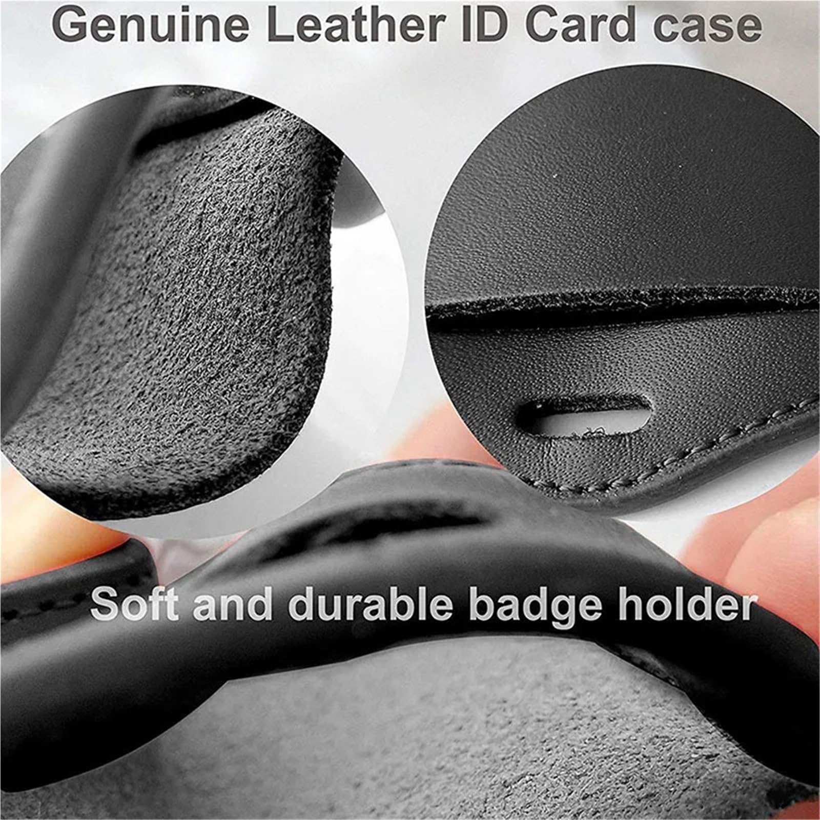 Lot de 10 porte-badges rétractables en cuir avec cordon tour de cou et clip pour carte d'identité, carte d'identité, porte-nom pour étudiants, cartes bancaires