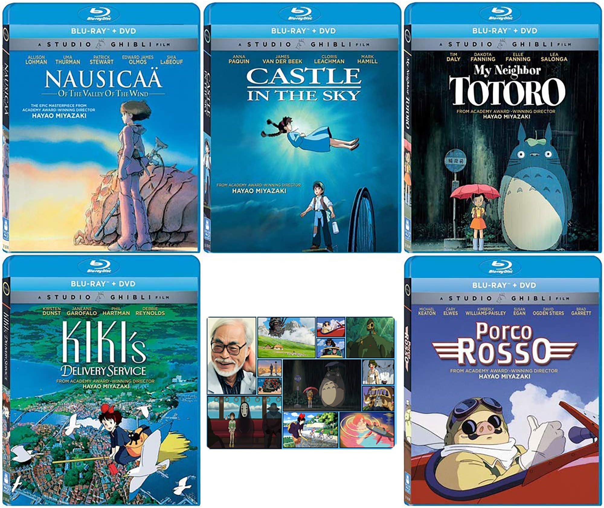 The Founders Blu-ray Collection: Written & Directed by Hayao Miyazaki (Nausicaa of the Valley of the Wind / Castle in the Sky / My Neighbor Totoro / Kiki's Delivery Service / + More) +Bonus Art Card